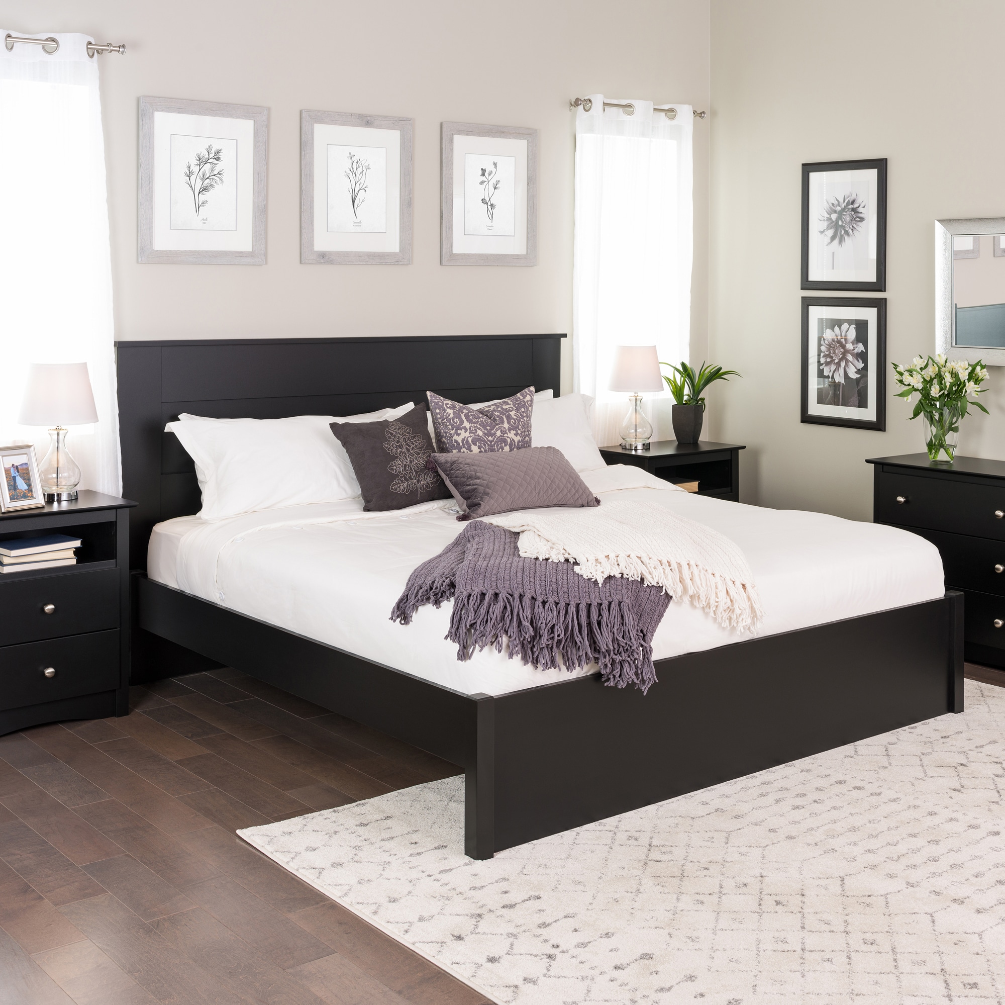 Prepac Select Black King Composite Platform Bed BBSK-1302-2K at Lowes.com