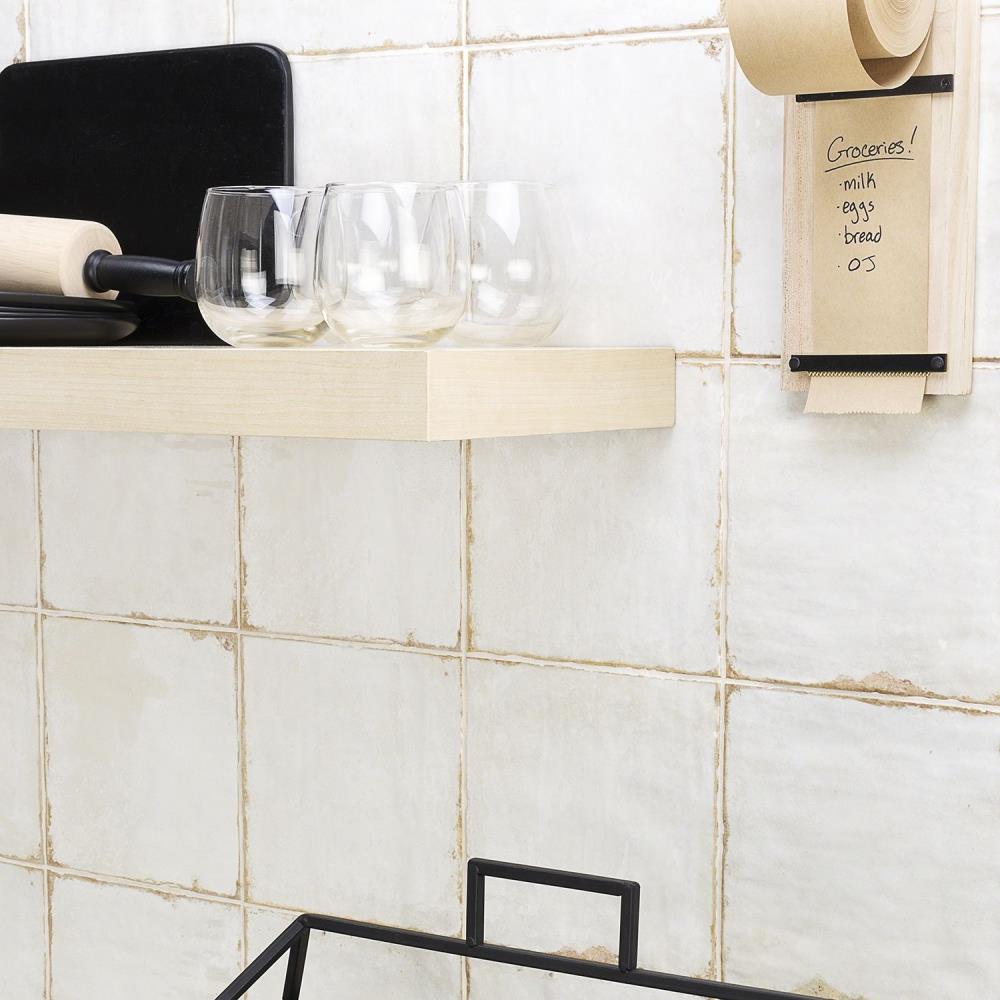 Haven Collection White Polished Ceramic Square Wall Tile
