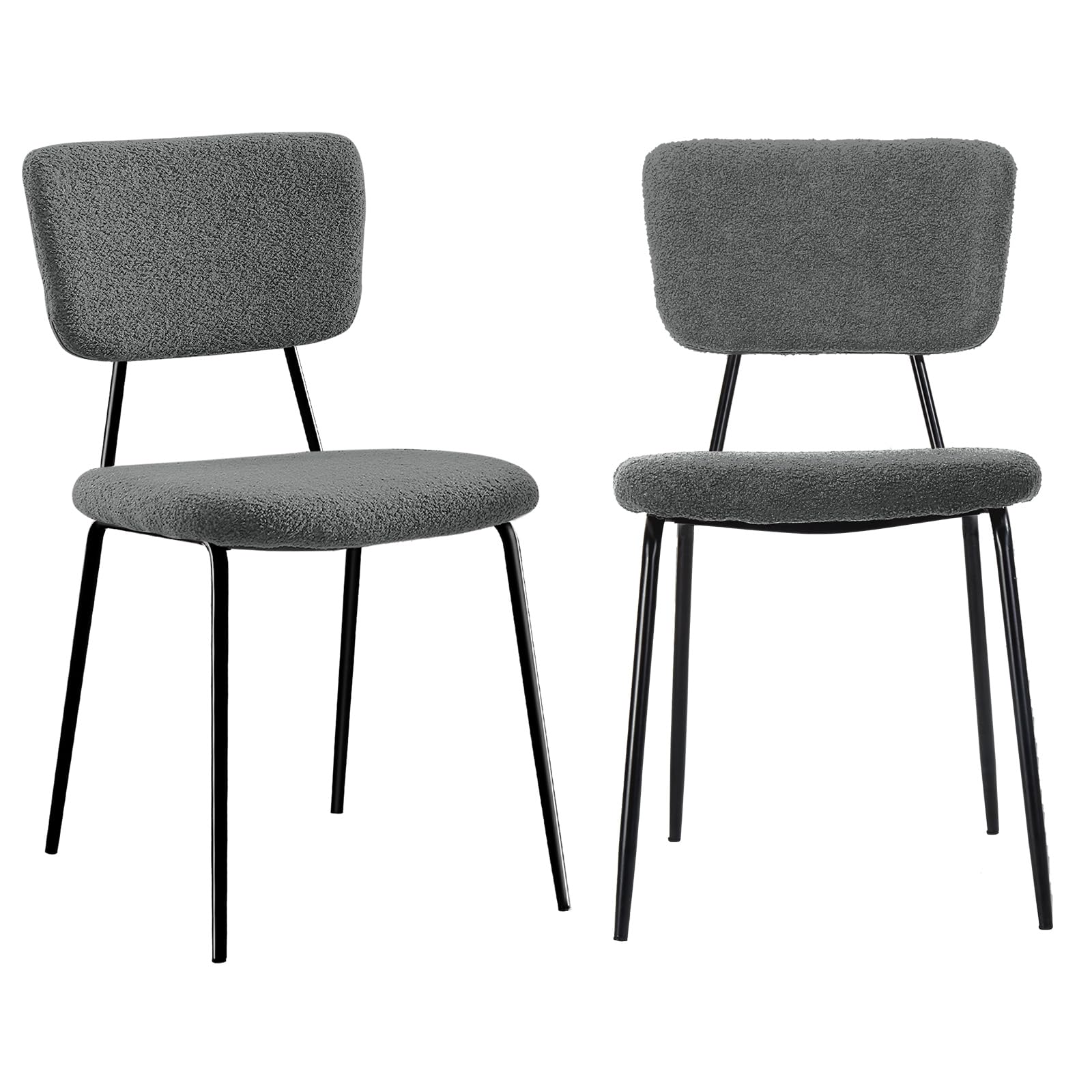 LTMATE LSADC0001GY Contemporary/Modern Boucle Dining Side Chair (Metal Frame)