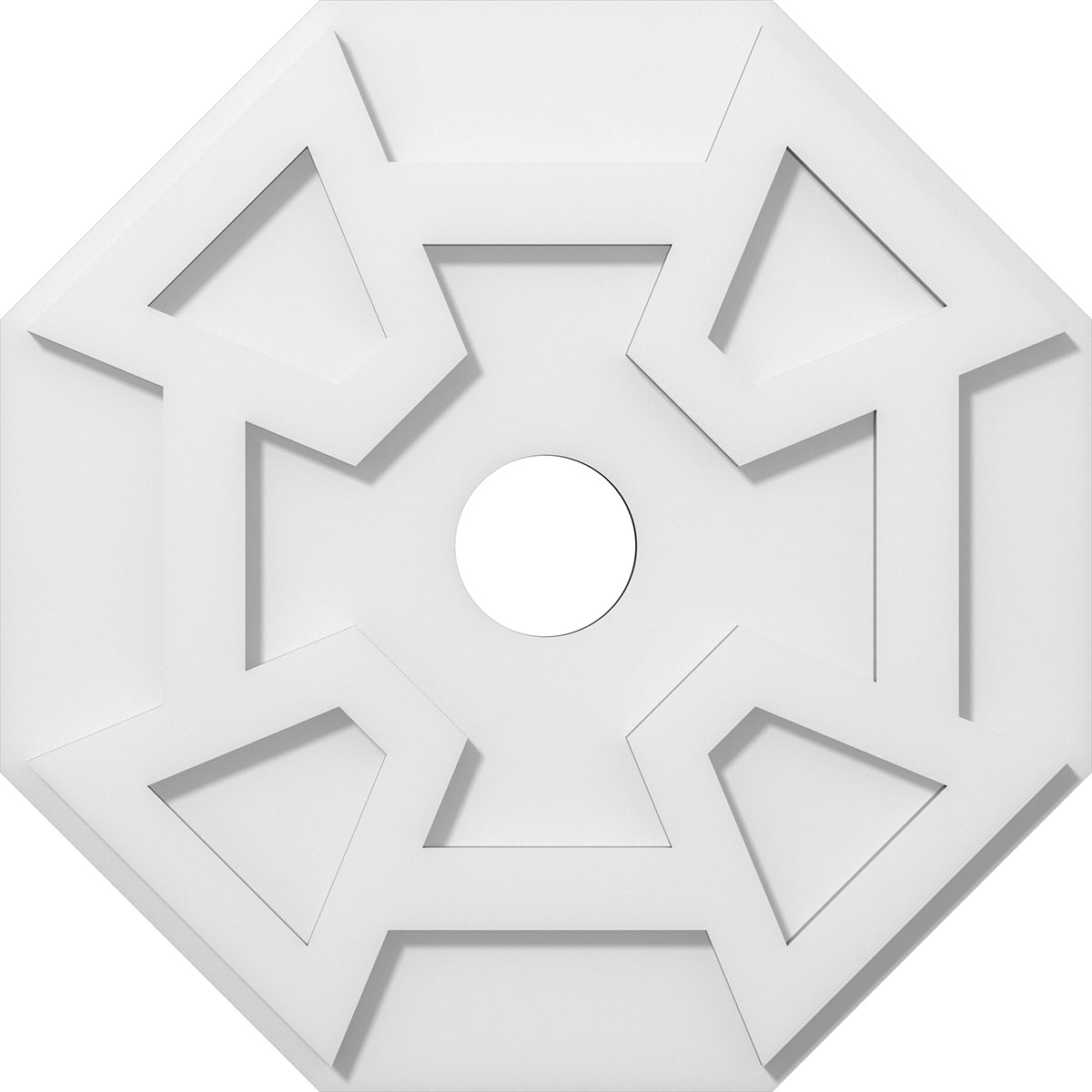 Ekena Millwork CMP18LG-03000 Logan 18-in W x 18-in L Contemporary White PVC Whole Ceiling Medallion