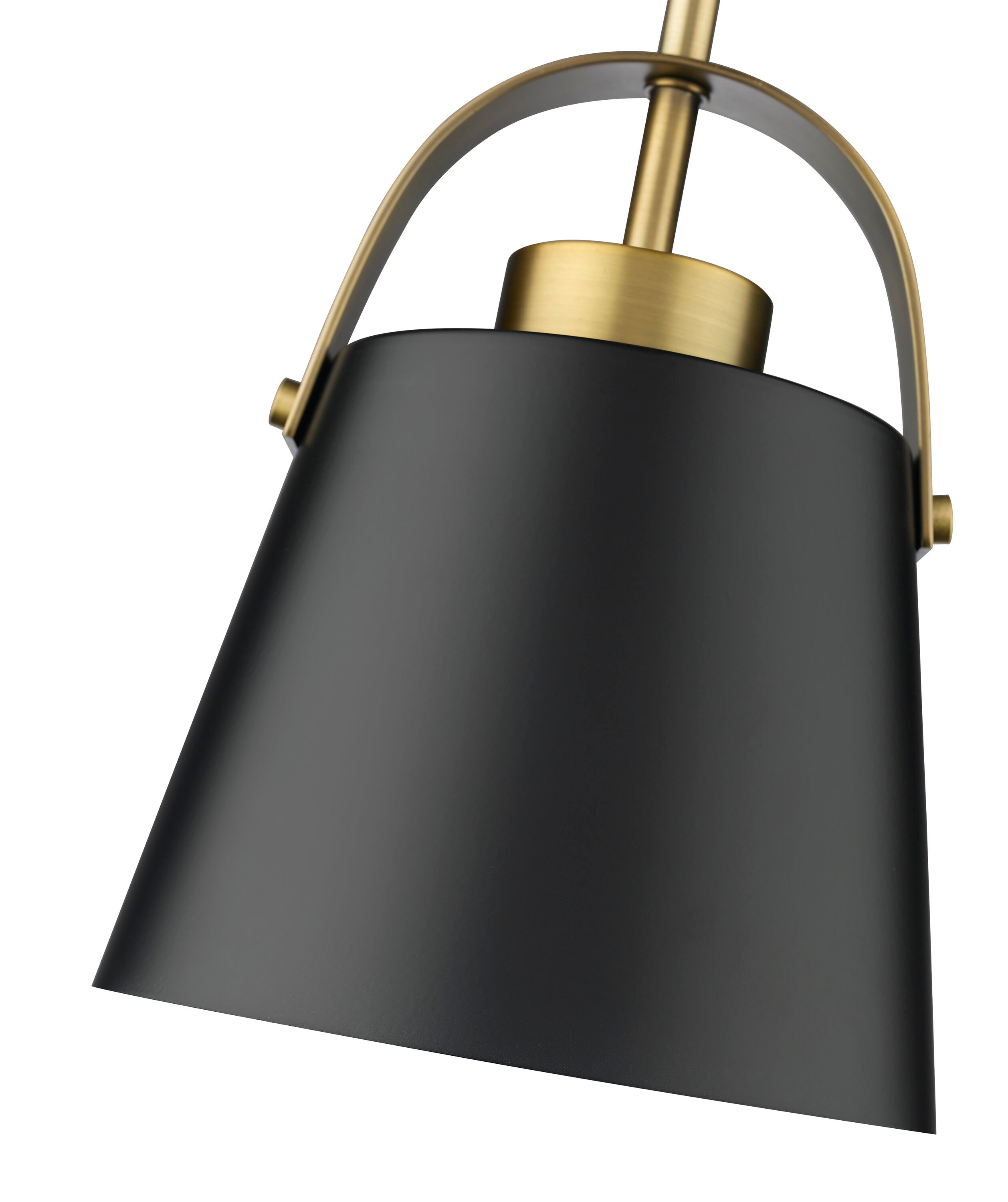 Contemporary Matte Black & Heritage Brass Mini Pendant Light