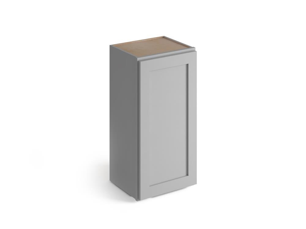 Valleywood Cabinetry Proper Gray 18-in W x 42-in H x 12-in D Proper Gray Birch Wall Ready To Assemble Plywood Cabinet (Flat Panel Shaker Door Style)
