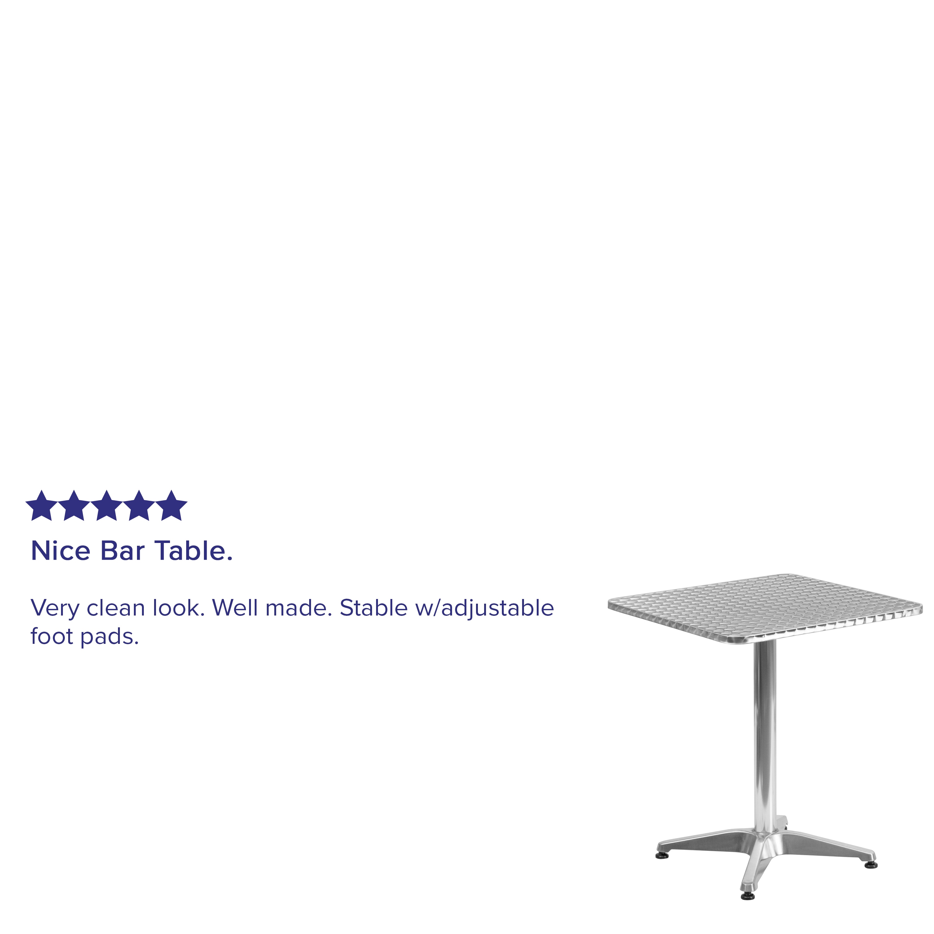 Silver Square Stainless Steel Indoor-Outdoor Dining Table