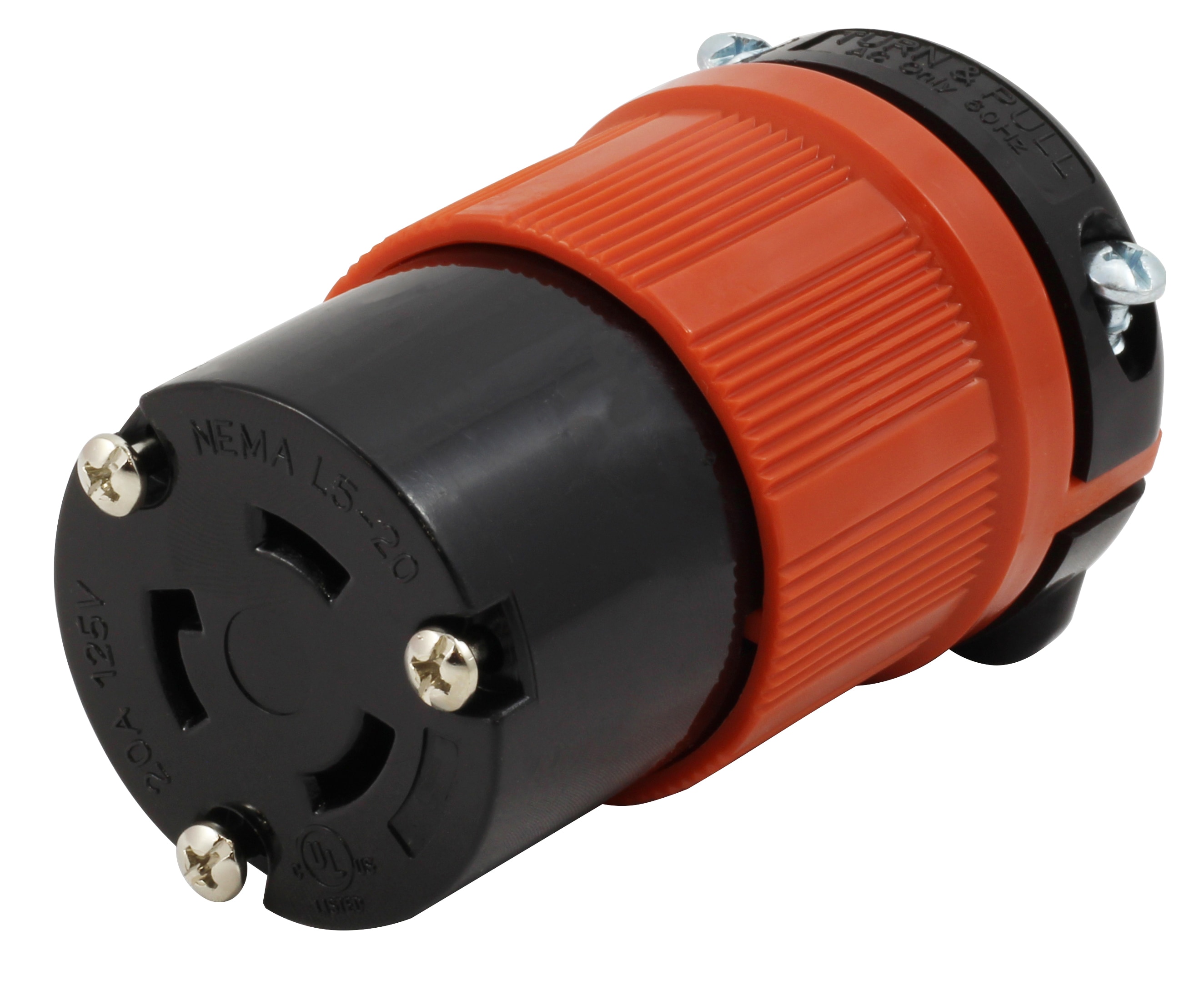 AC WORKS ASL520R AC Connectors 20-Amp 125-Volt NEMA L5-20r 3-wire Grounding Heavy-duty Locking Connector, Orange