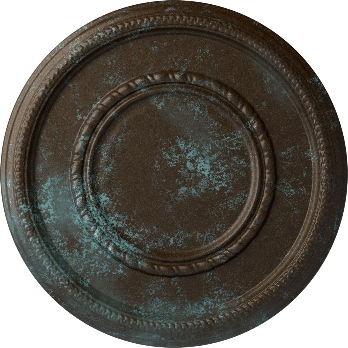 Ekena Millwork CM17FEBBS Federal Roped Large 17.375-in W x 17.375-in L Painted Bronze Blue Patina Polyurethane Whole Ceiling Medallion