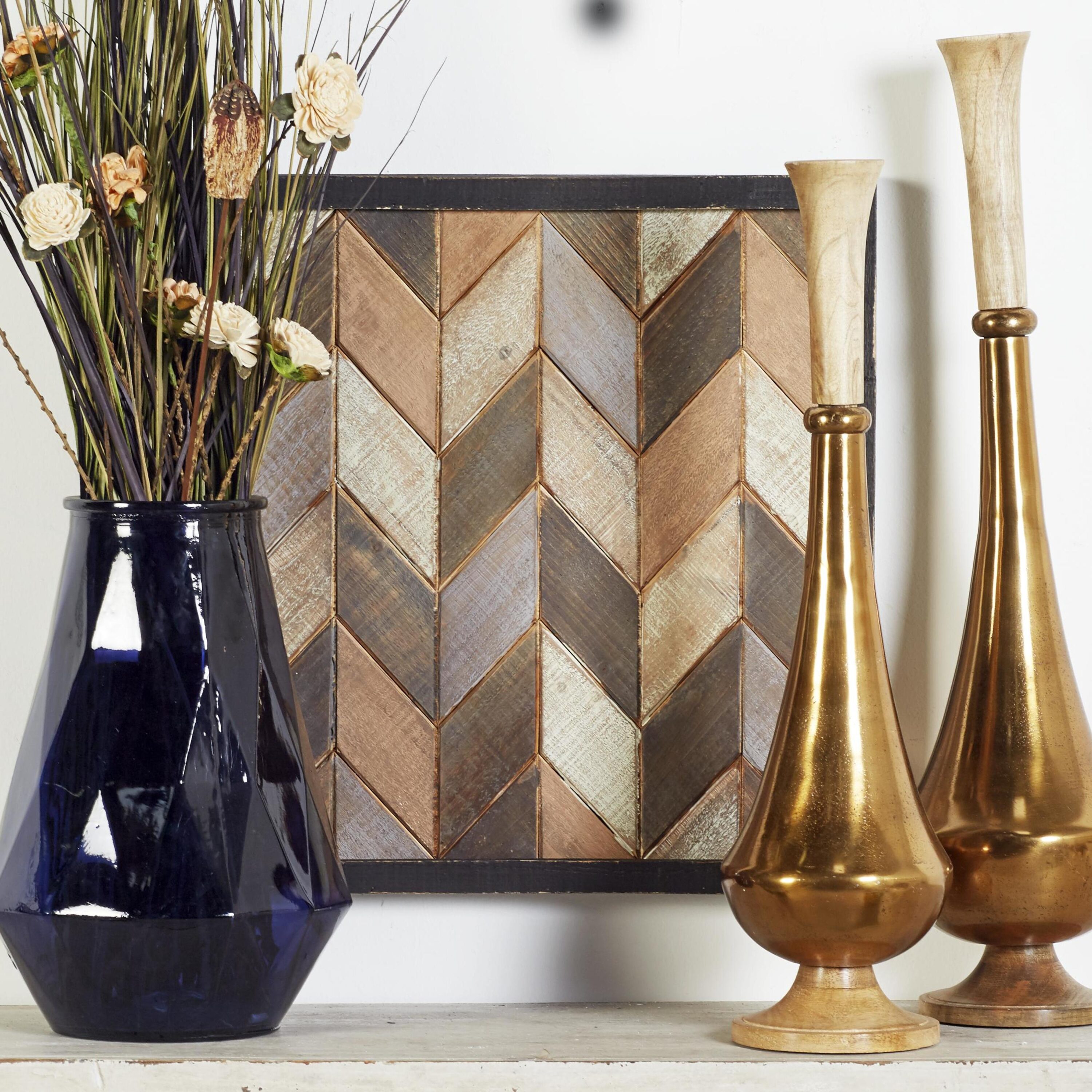 Grayson Lane 95299 20-Inches W x 20-Inches H Wood Geometric Abstract Wall sculpture