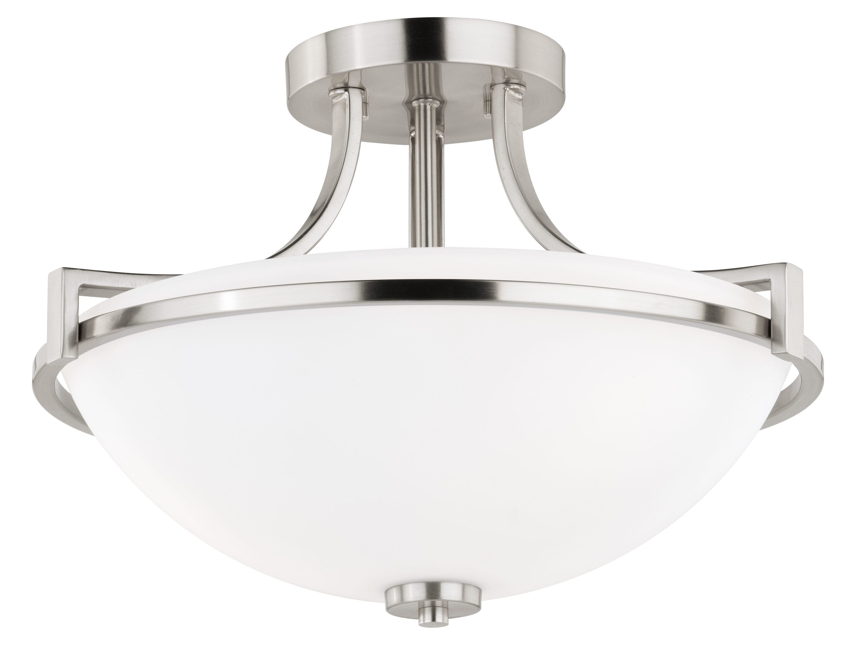 Cascadia Metropolis 3-Light 17.25-in Satin Nickel Semi-Flush mount ...