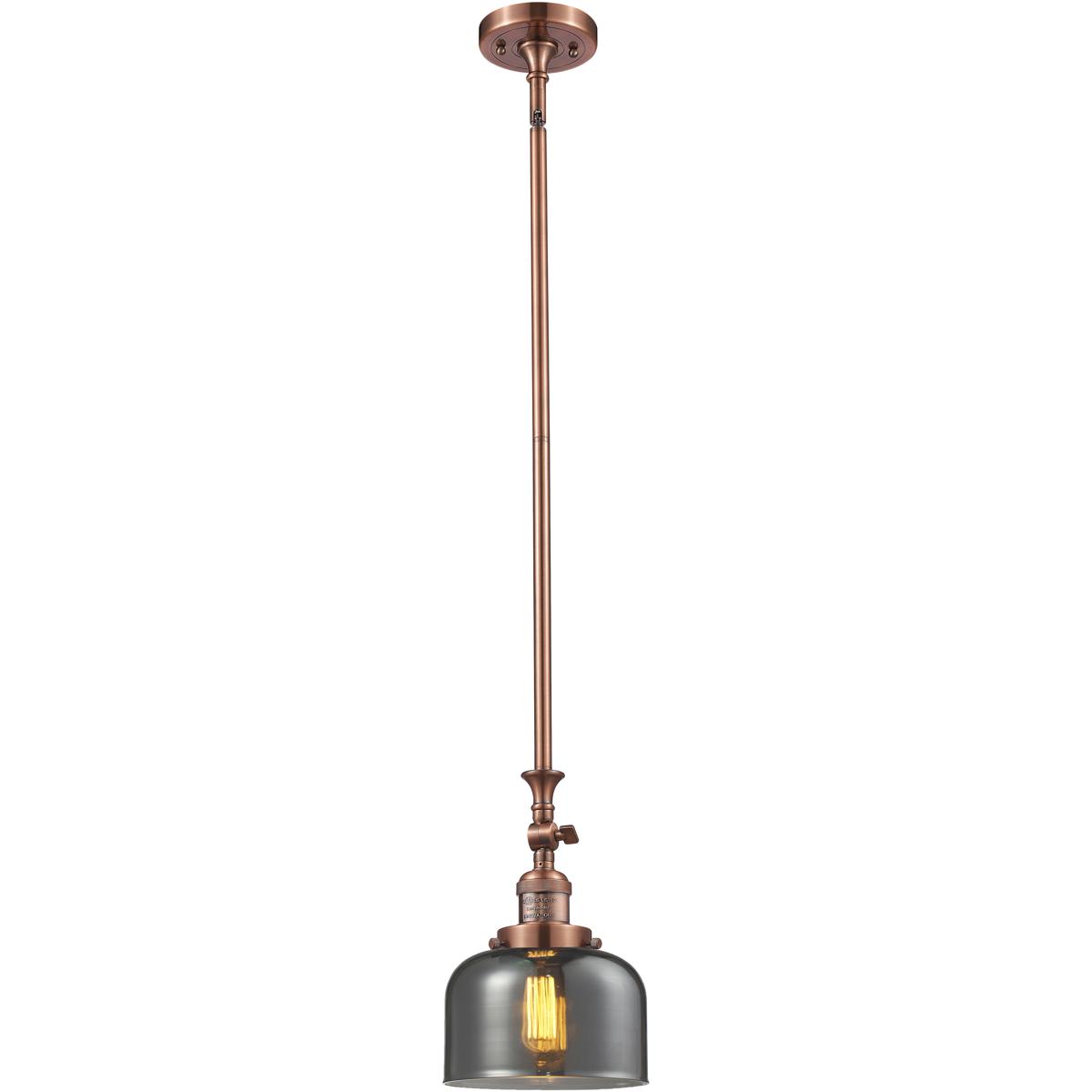  206-AC-G73-LED Franklin Restoration Bell Mini Pendant Antique Copper