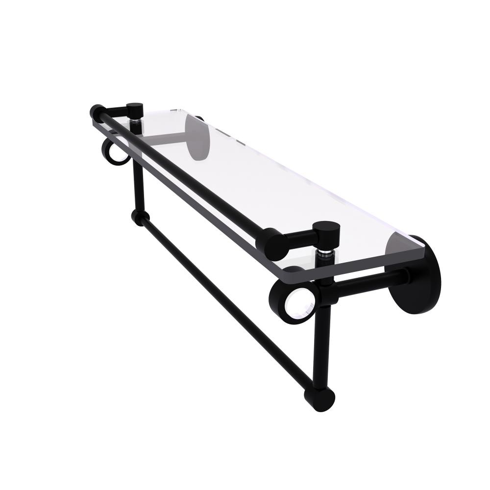 Allied Brass CV-1TB-22-GAL-BKM Clearview Matte Black Wall mount Bathroom Shelf ( 22-in x 6.7-in x 5-in )