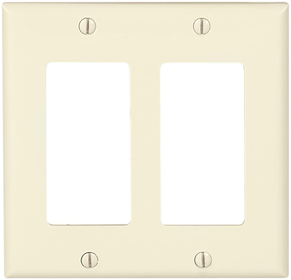 Eaton 2-Gang Standard Decorator Wall Plate, Light Almond in the Wall Plates  department at