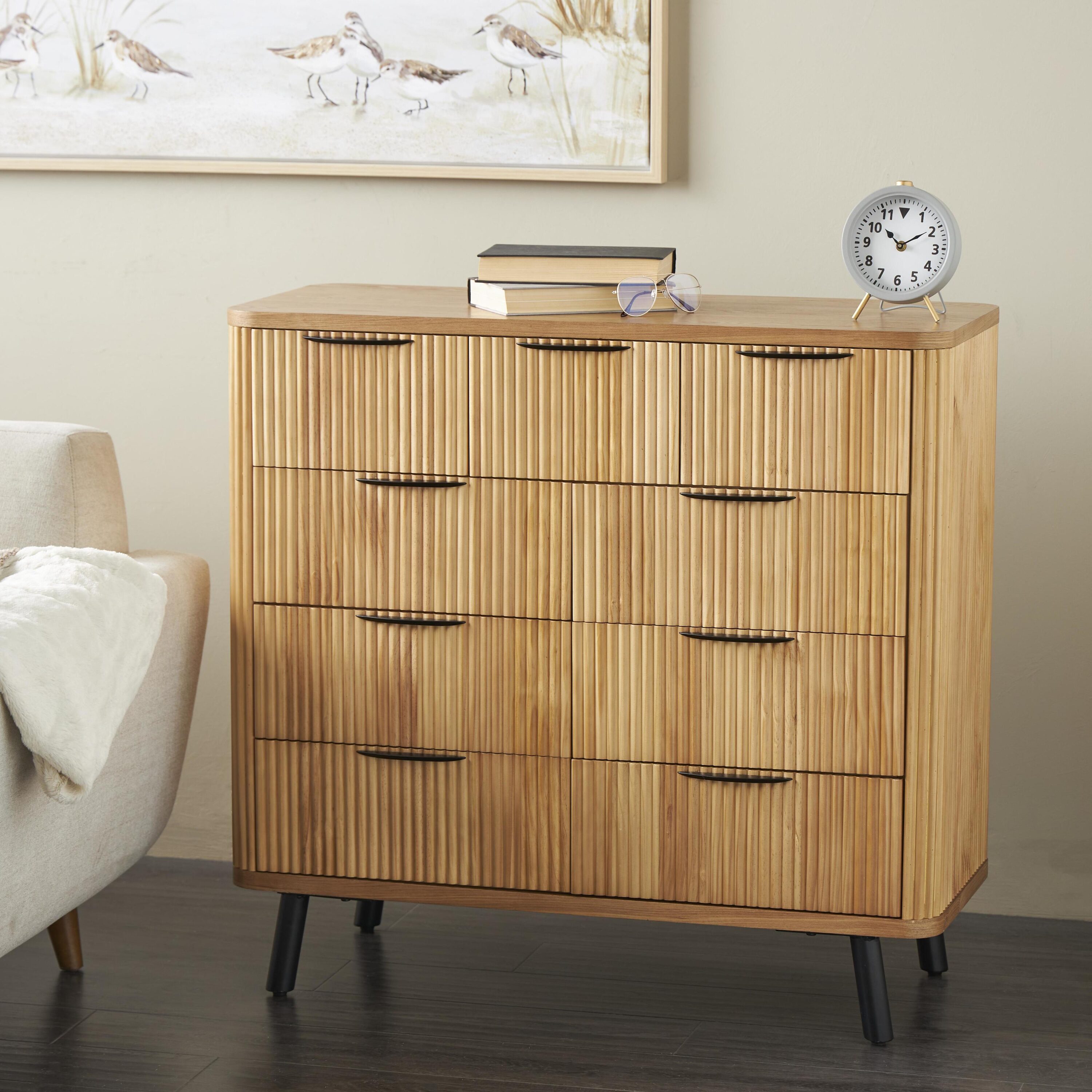 Grayson Lane 822870 37.75-in W 2-Door Brown 9 Drawer Accent Cabinet