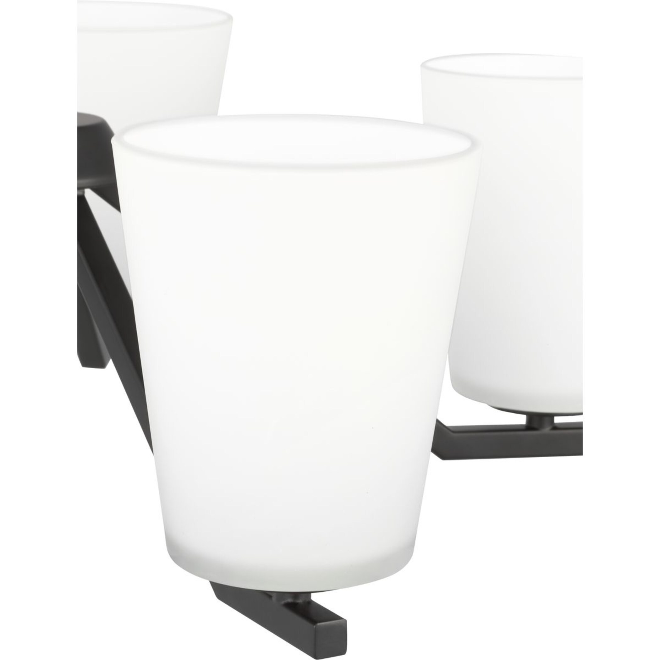 Vertex Matte Black Angular Five Light Chandelier