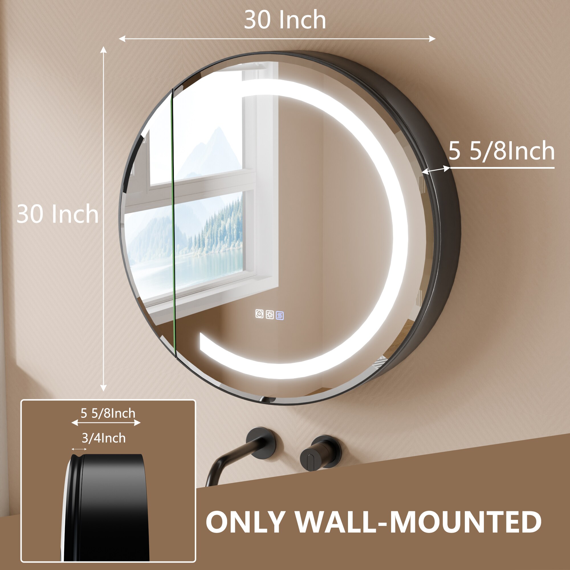 ExBrite EXMC3030V15LB Bathroom-Medicine-Cabinets - View #2