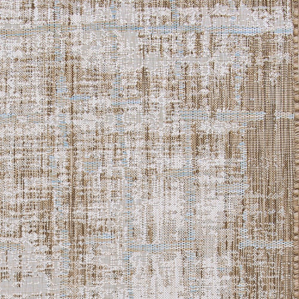 Charm Sand-Ivory 5' x 7' Reversible Synthetic Area Rug