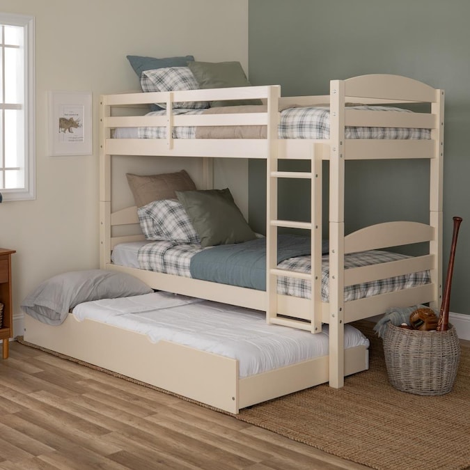 Walker Edison White Twin Over Bunk, Are Bunk Beds Twin Size