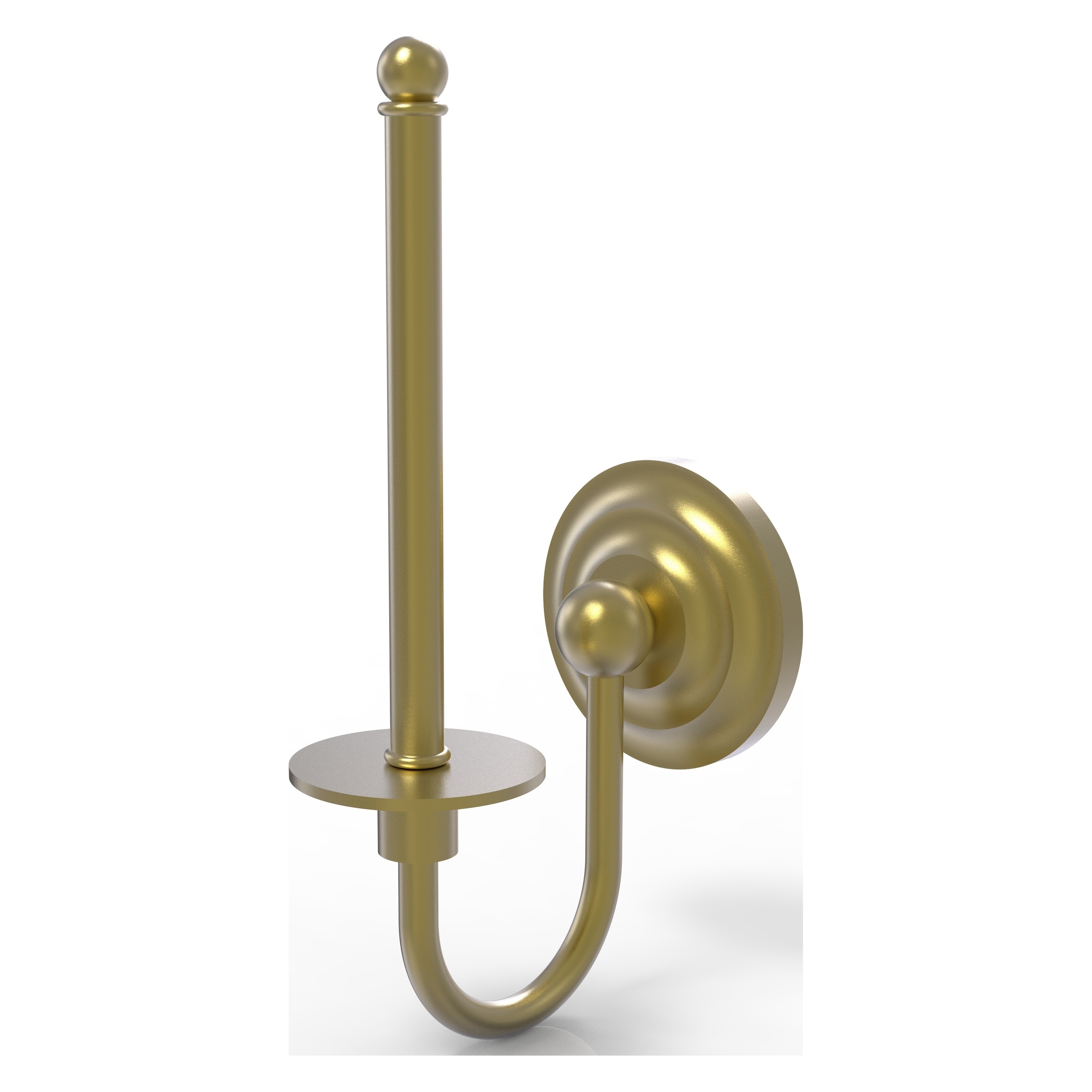Allied Brass QN-24U-SBR Que New Satin Brass Wall mount Single post Toilet Paper Holder 1 -Rolls