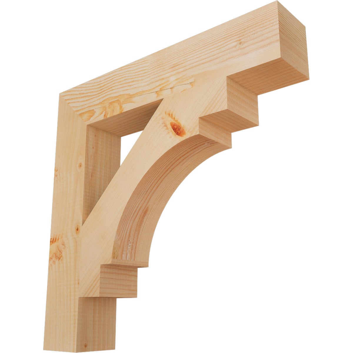 Ekena Millwork BKT04X22X22MRC05SDF Merced block smooth 3-1/2-in x 22-in x 22-in Douglas fir Brown Wood Standard bracket