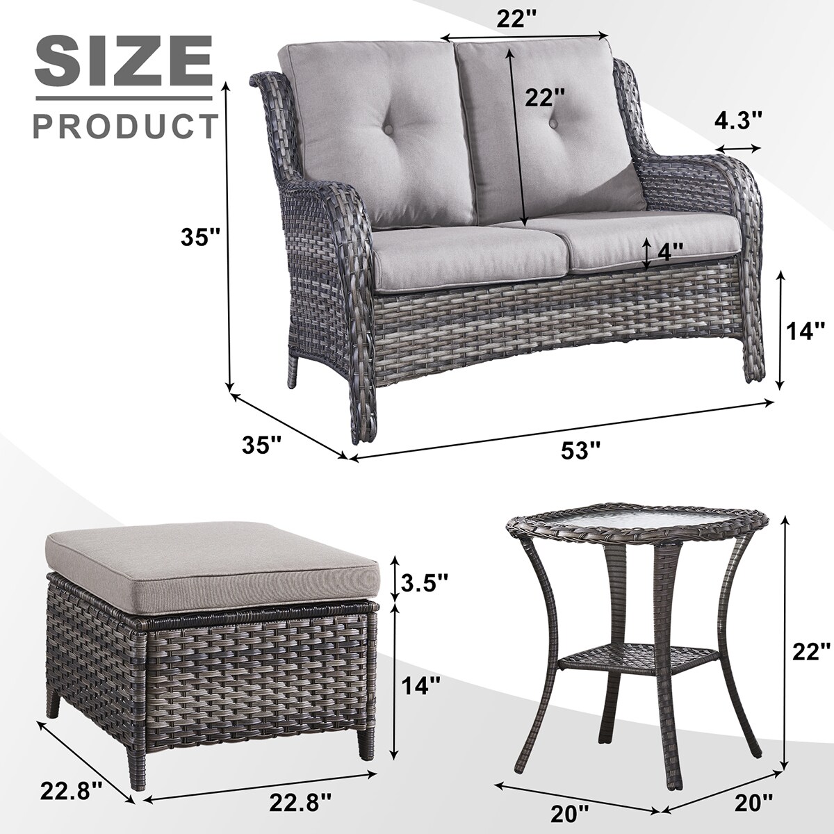 Rilyson FS038016026X2-2 Patio-Conversation-Sets - View #5