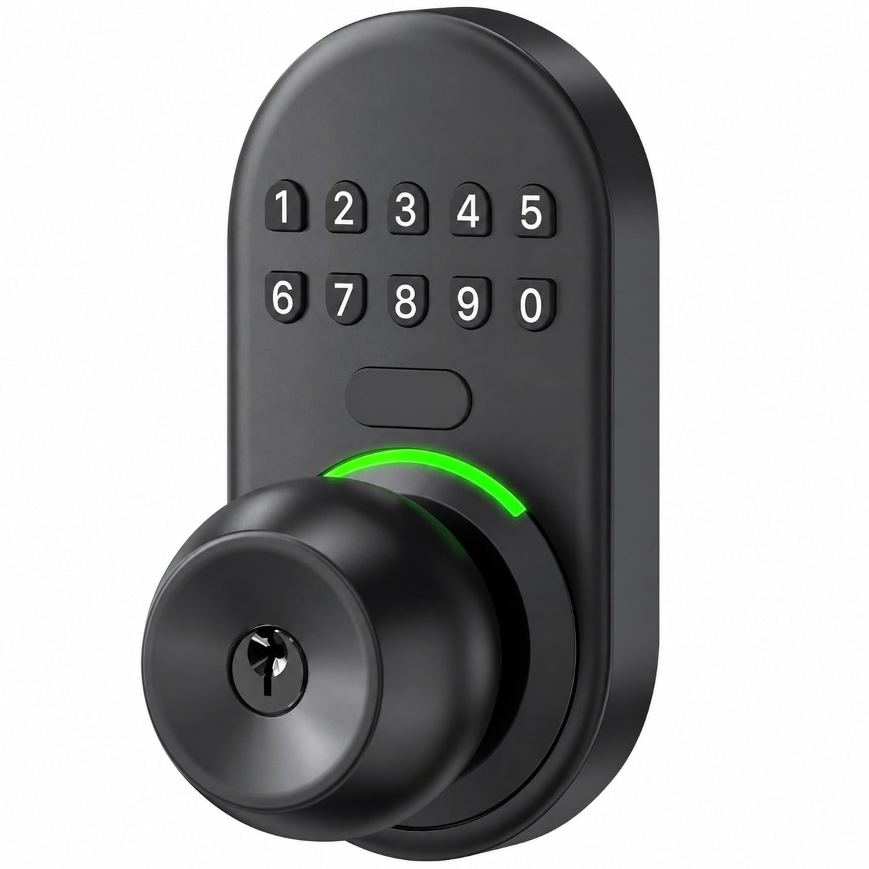 Phyfalip  Keypad Smart Door Knob Lock Keyless Entry Digital Lock with Handle Electronic Code Knob for Front Door Easy Installation 1 Piece