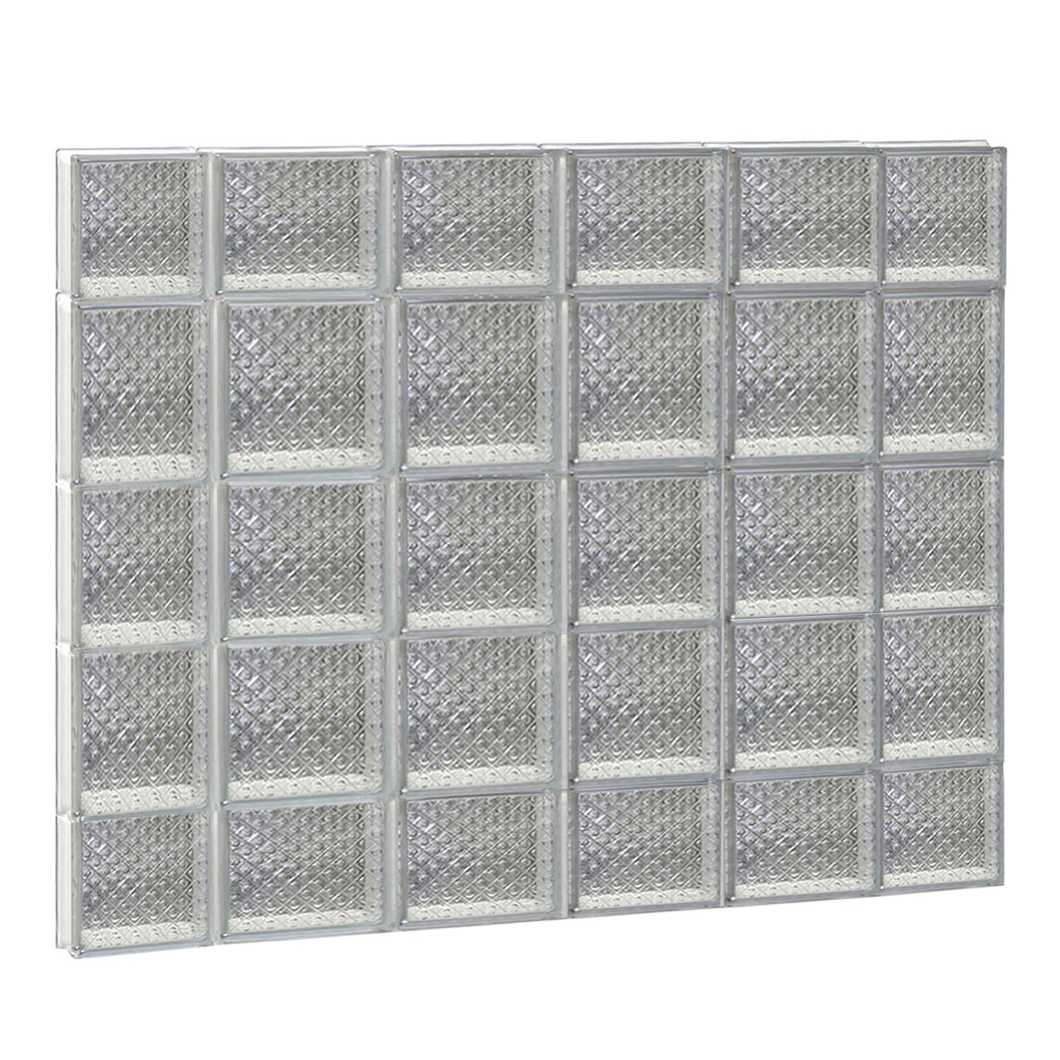 REDI2SET S4436DP Diamond Glass 42-1/2-in x 34-3/4-in Frameless Replacement Glass Block Window