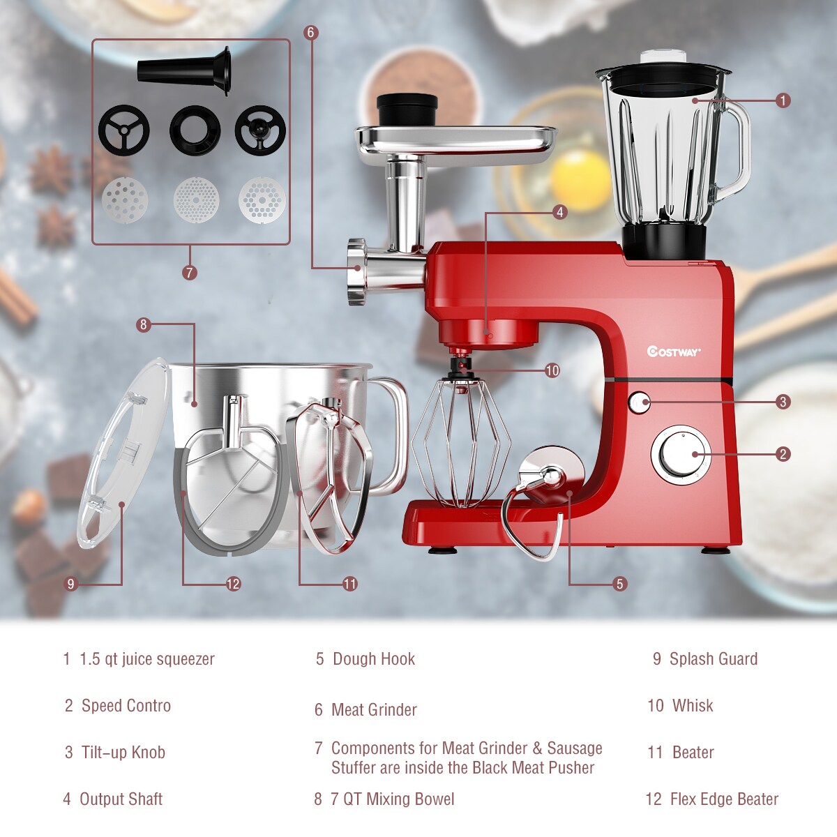 Food Meat Grinder Attachments for KitchenAid Stand Mixers,  Excellent Food Grade Meat Grinder Accessories Meat Mixer Attachment  Including 2 Sausage Stuffer Tubes Rust-proof and Durable: Home & Kitchen