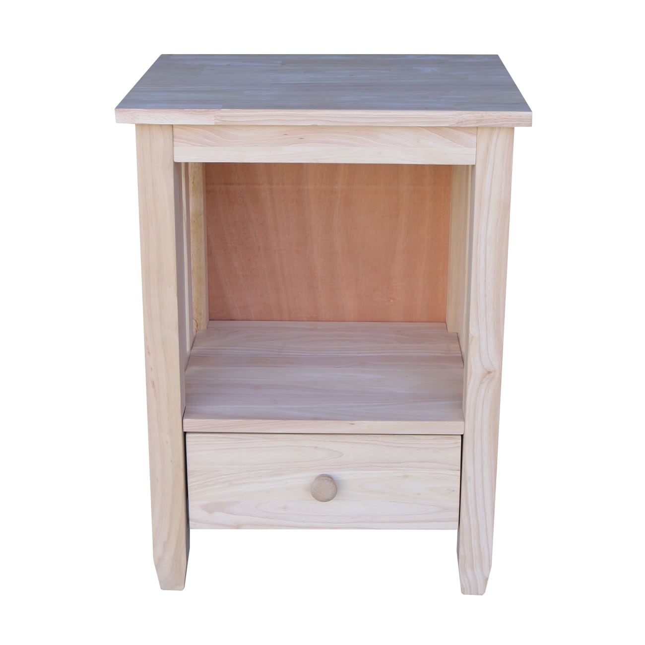 Solid Hardwood Mission-Style End Table with Drawer and Shelf