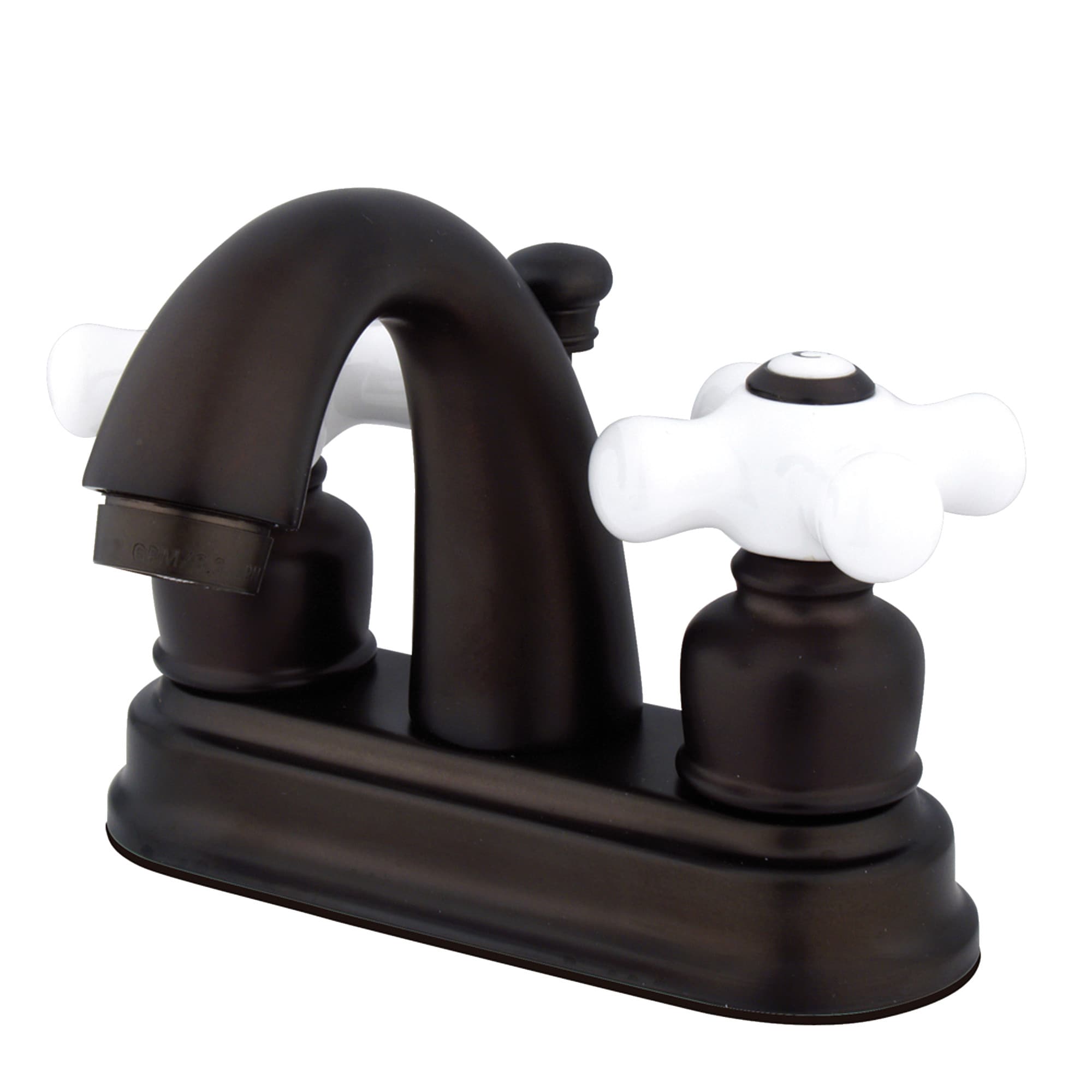 Kingston Brass Concord Oil-rubbed bronze 4-in centerset 2-handle Mid-arc Residential Handle Bathroom Sink Faucet with Drain