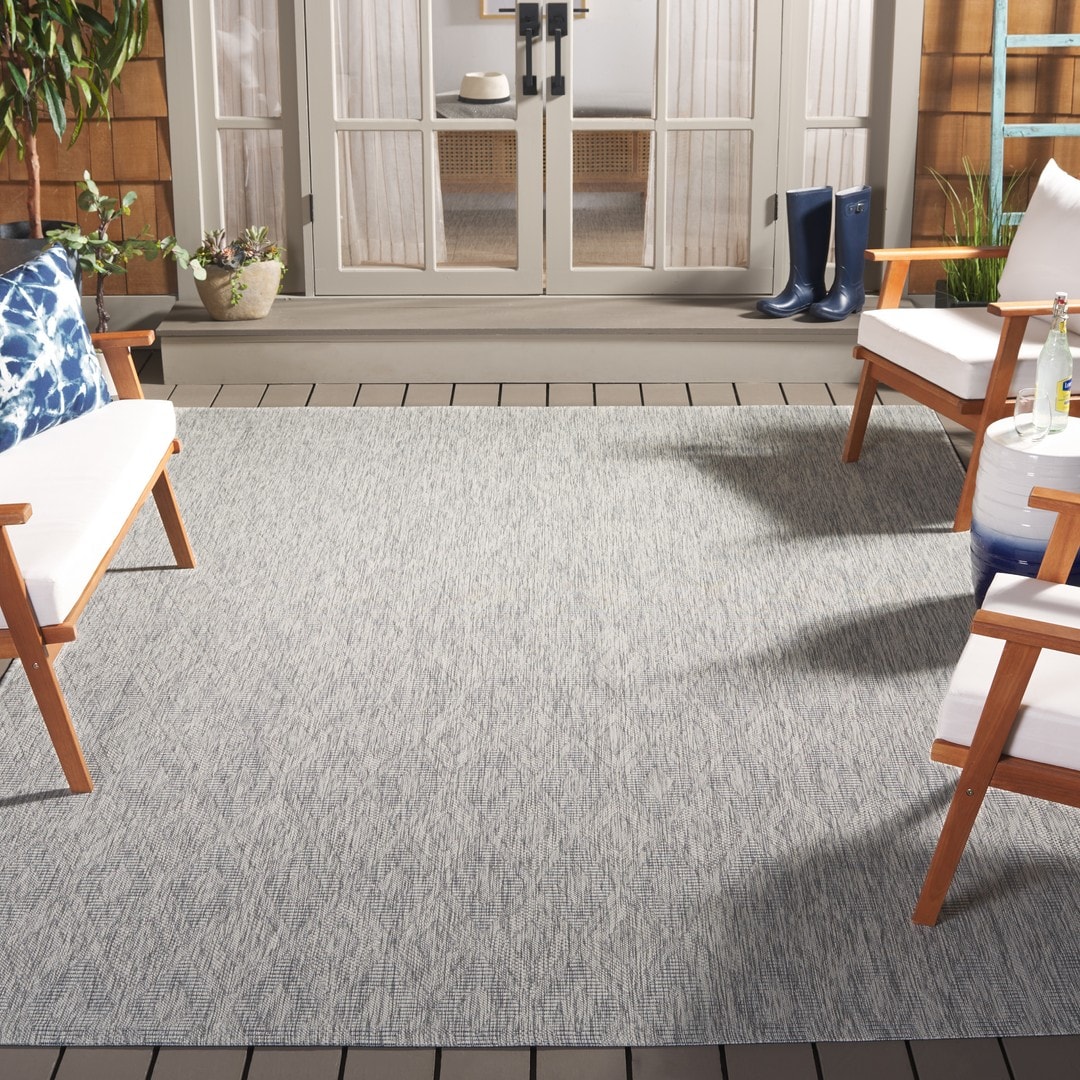 Safavieh - Courtyard 8522-36811 Grey Grey 9 x 12 Rectangular Area rug