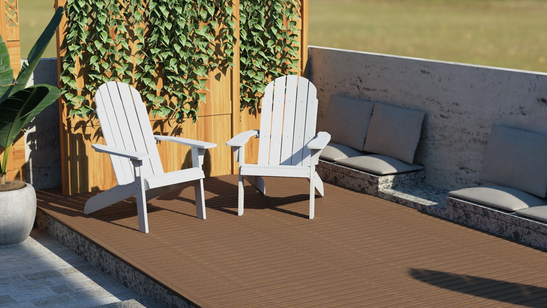 PolyTeak ELEM-TRN-WHT Patio-Chairs - View #3