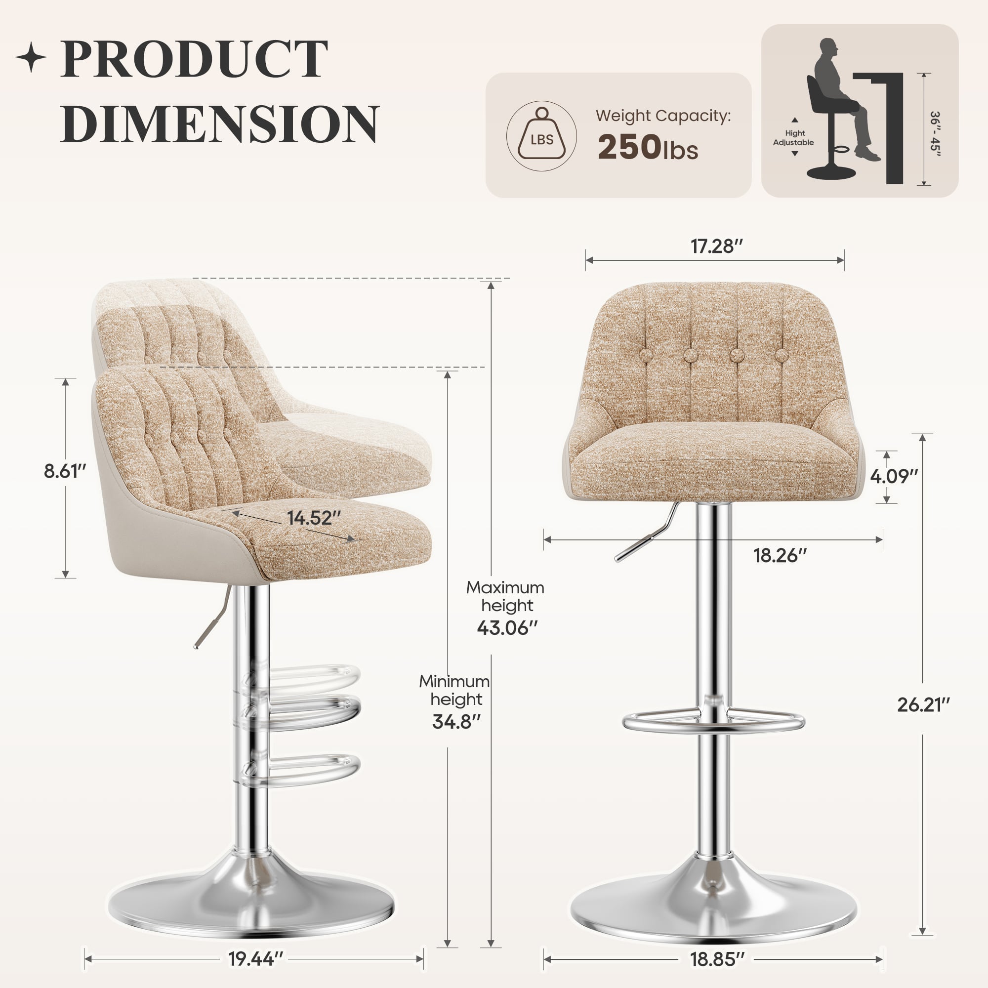 ViviHav BSM04A-CAM-FB-2B stools - View #3