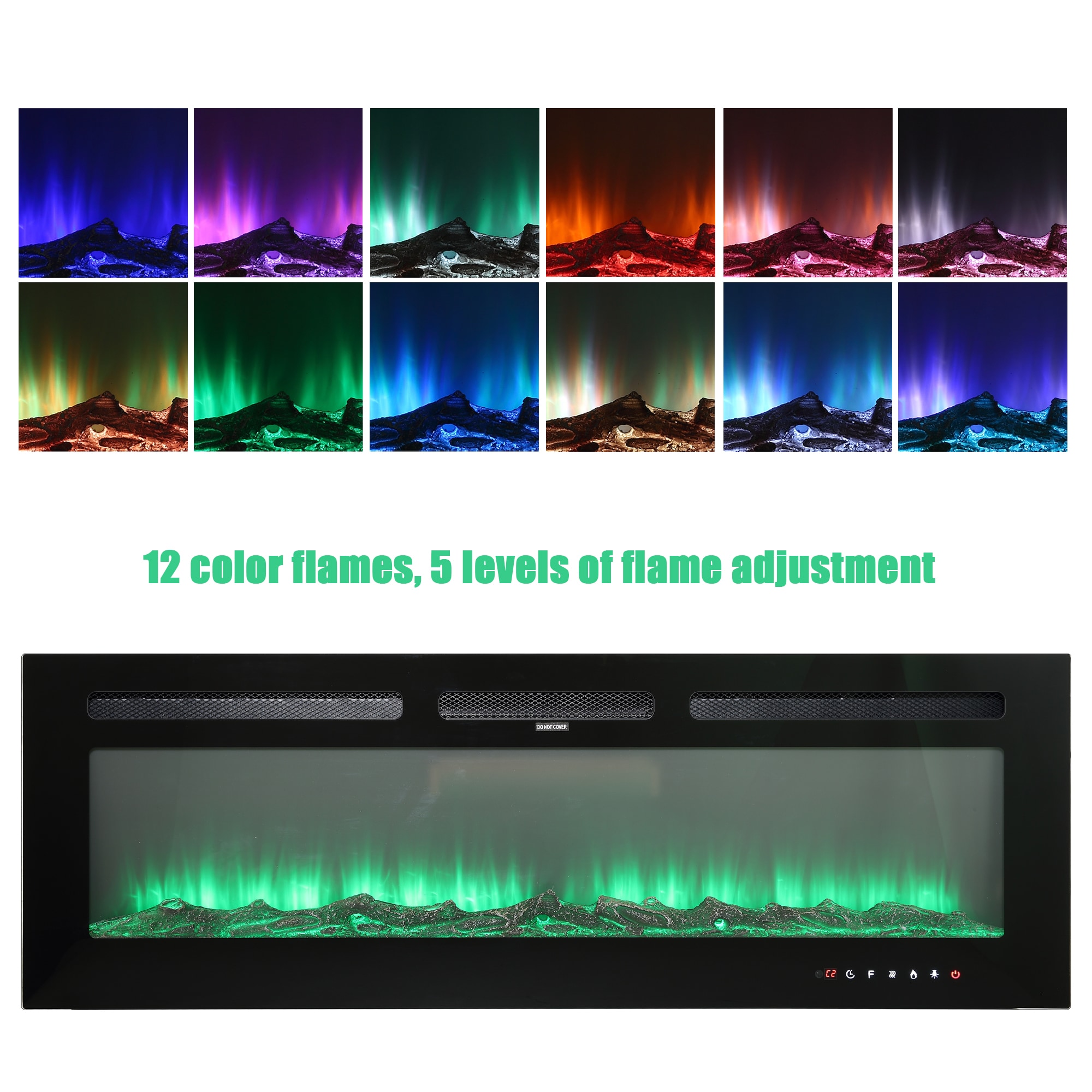 GZMR GZWF-EF50R 50-Inches W Black Wall mount LED Wall-mount Electric Fireplace with Remote Control Included