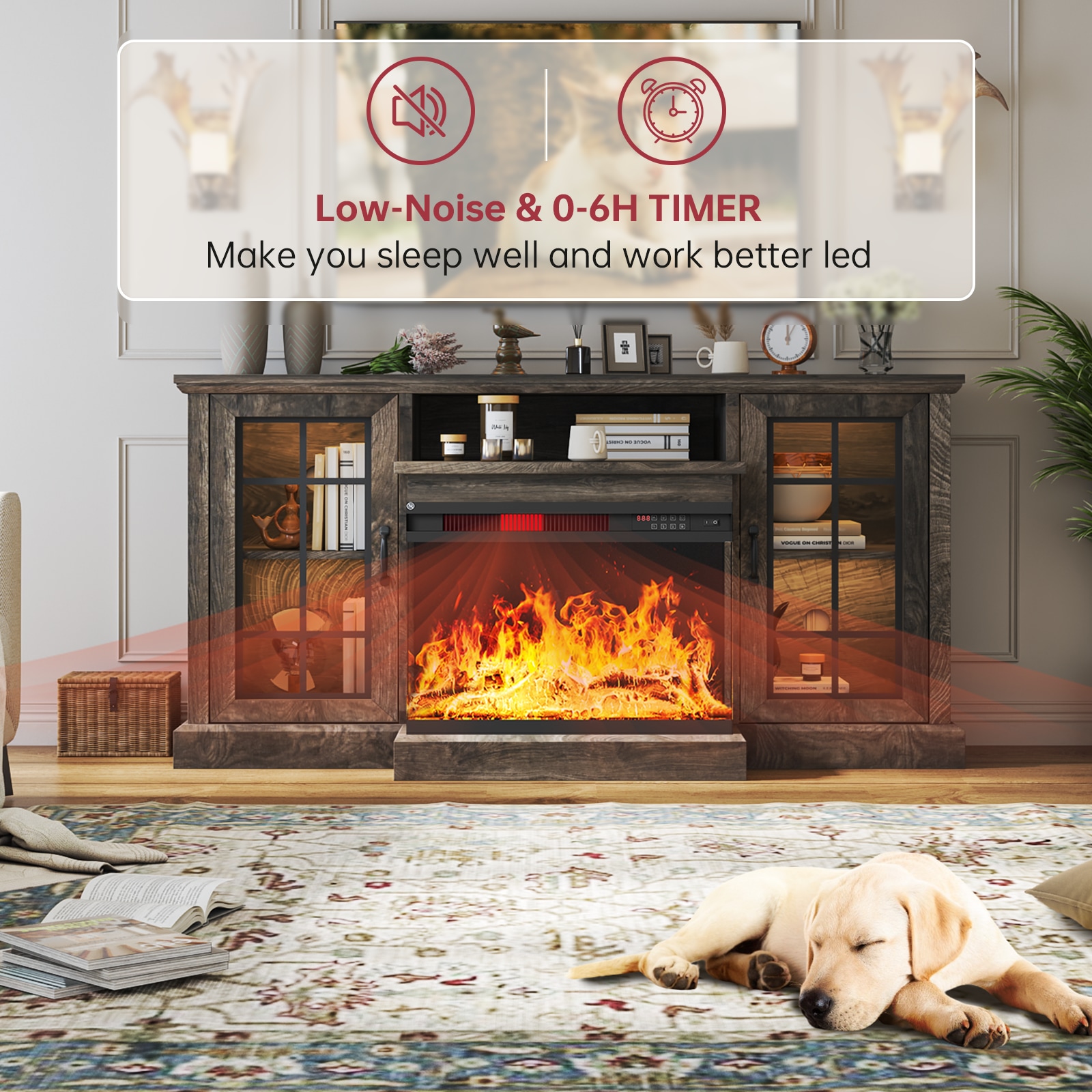AOXUN H21022GR+H20022 Electric-Fireplaces - View #5