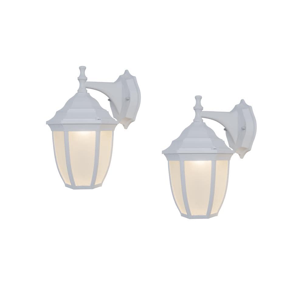 Project Source 2-Pack 11.41-in H Black LED Outdoor Wall Light