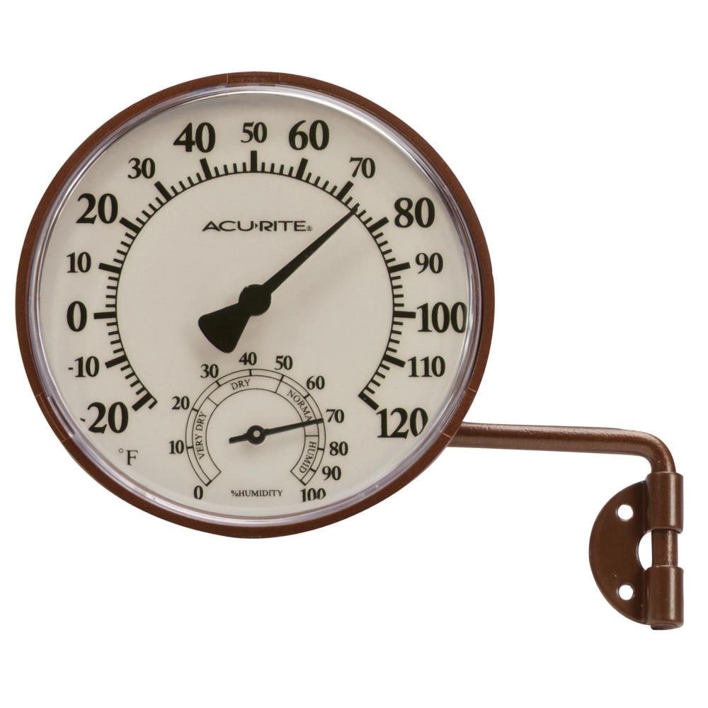 AcuRite Analog Wireless Outdoor Brass Thermometer at
