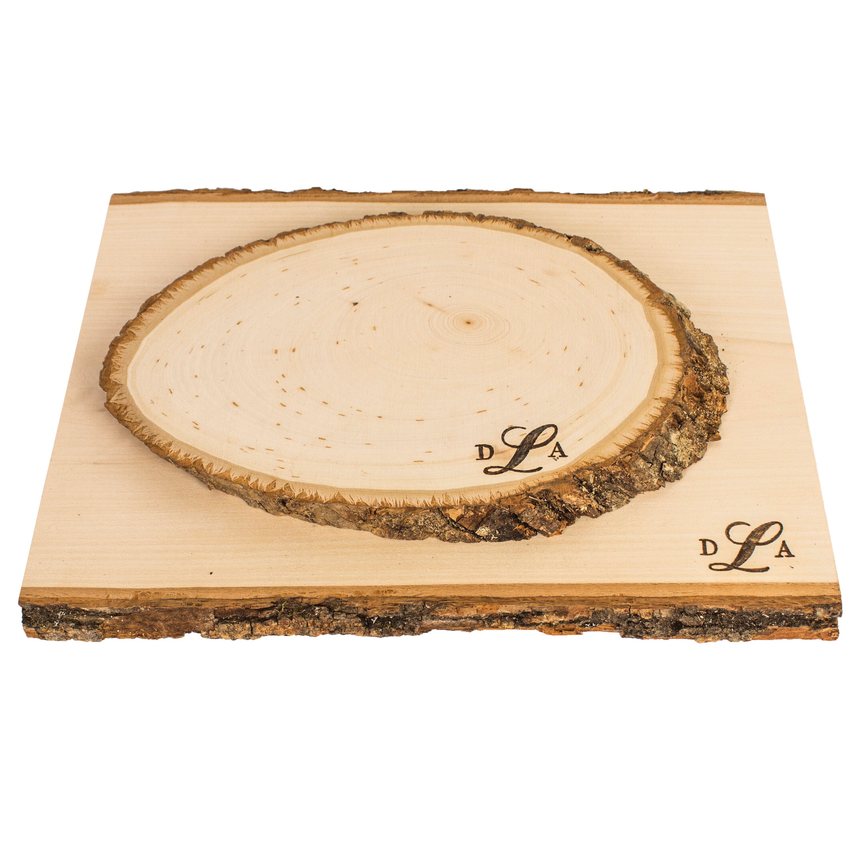 Medium Basswood Planks with Live Edge Bark, Set of 6