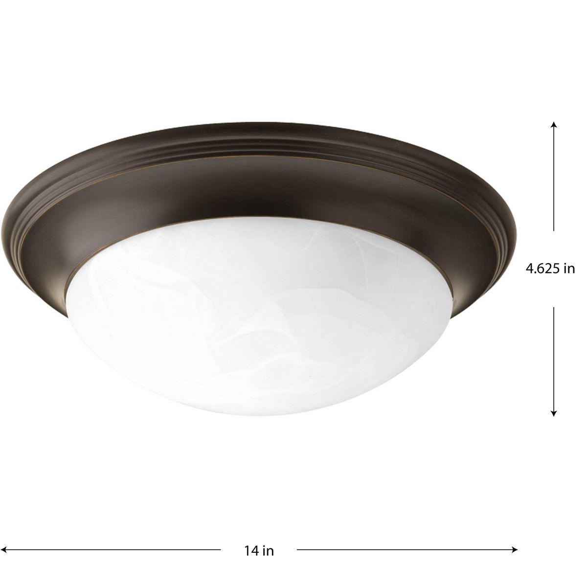 Antique Bronze 14-Inch Flush Mount with Alabaster Glass