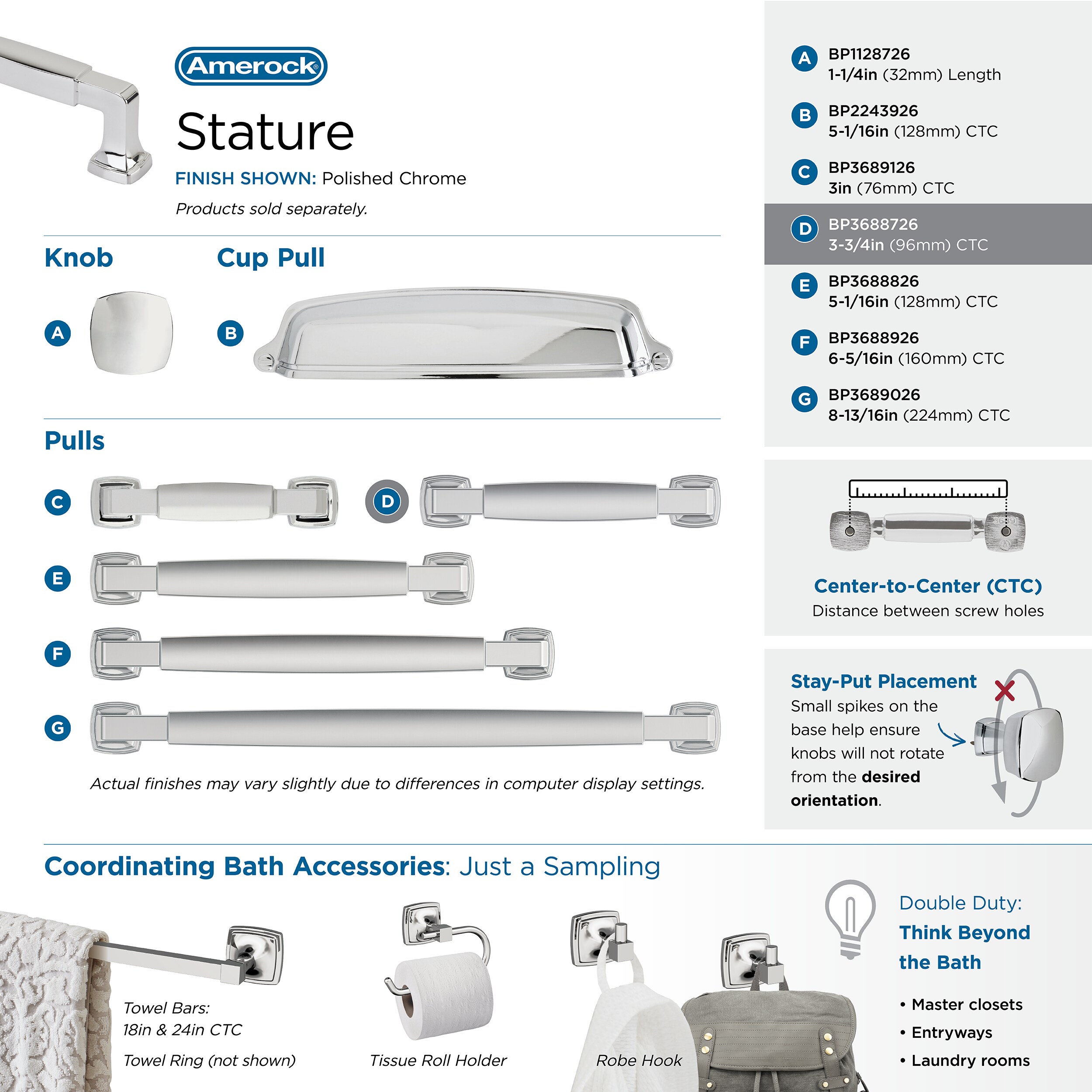 Amerock BP3688726 Cabinet-Pulls - View #6