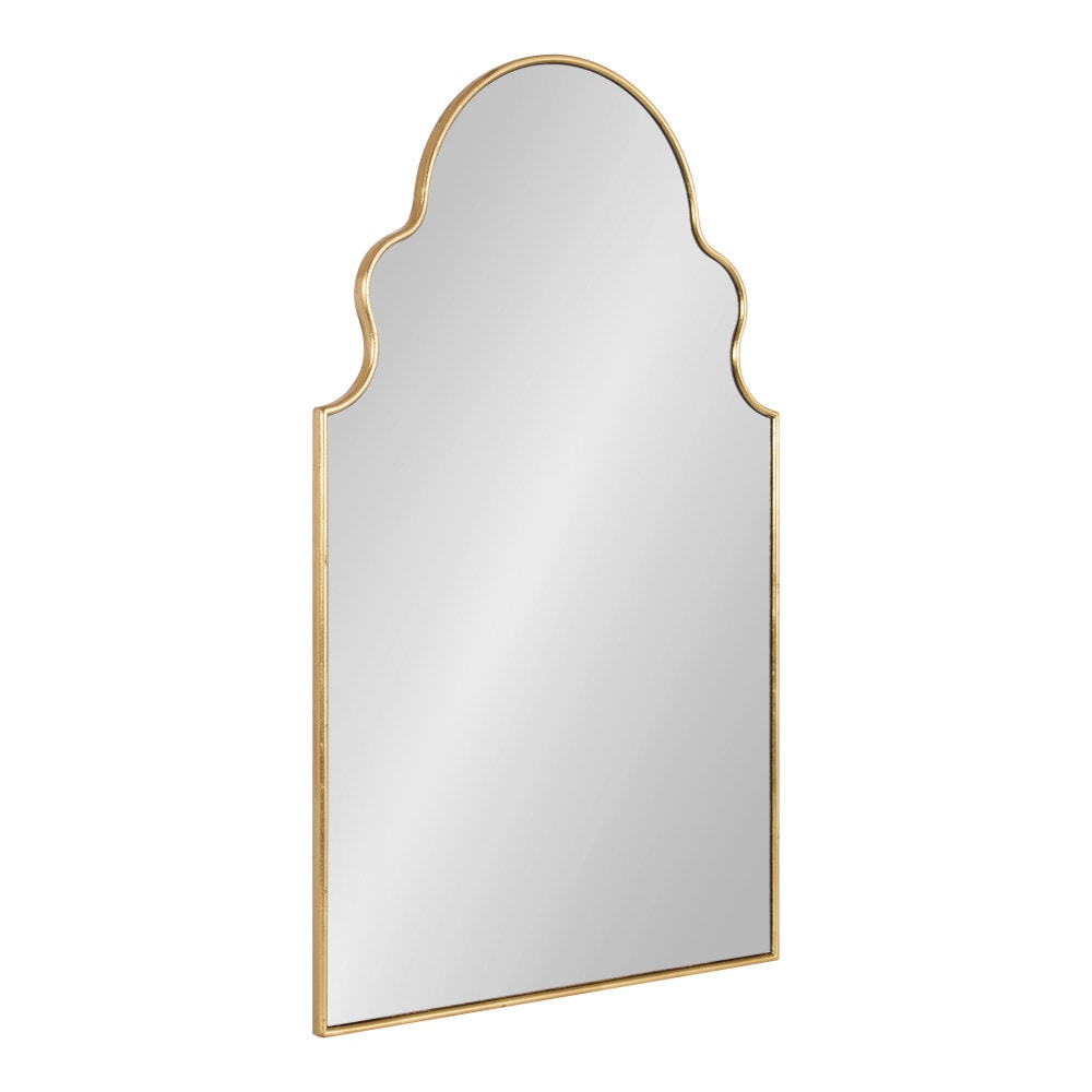 Kate and Laurel Vania 20.00-in W x 34.00-in H Arch Gold Framed Wall Mirror