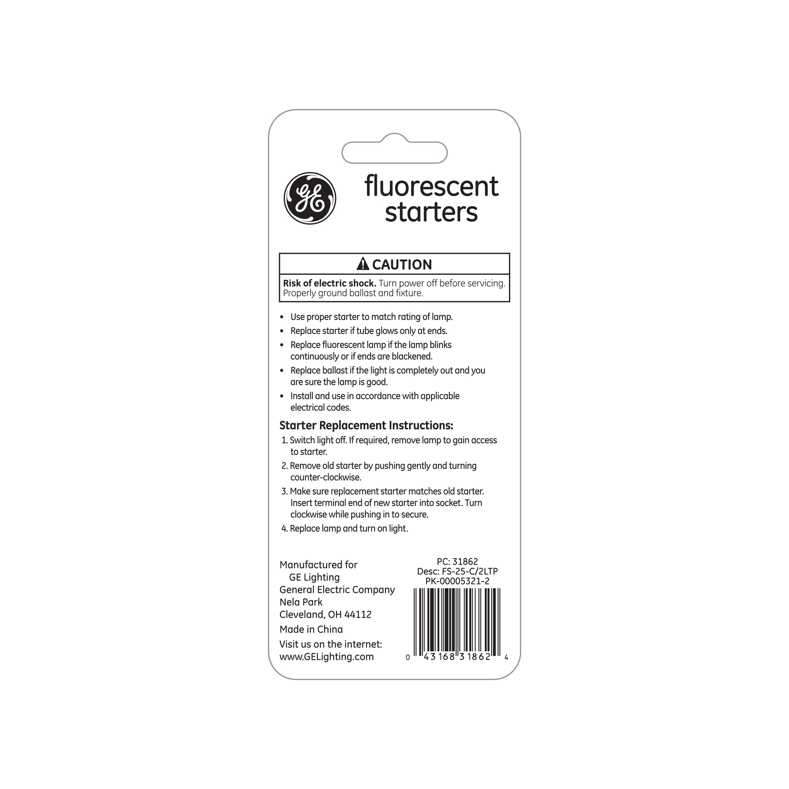 GE 31862 Fluorescent-Lighting-Parts-Acc - View #3