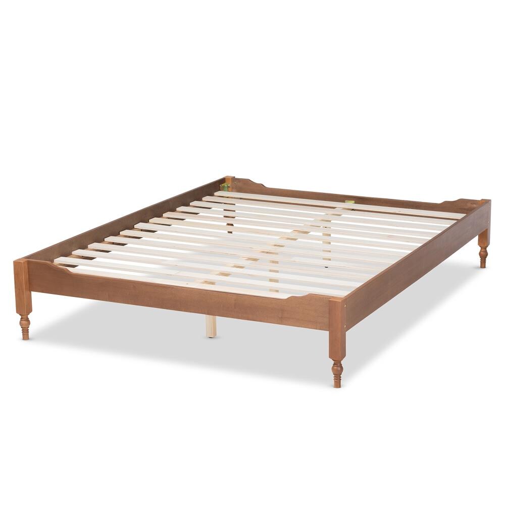 Baxton Studio Laure Ash Walnut Full Wood Platform Bed in the Beds