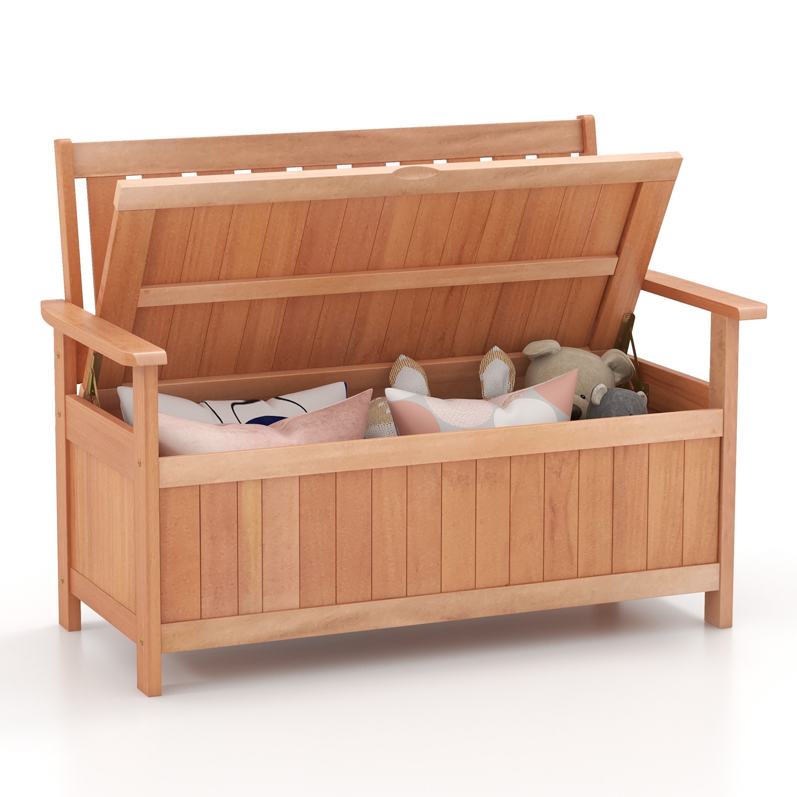 LIVIZA UTS11267 48-Inches W x 36-Inches H Brown Acacia Storage Bench