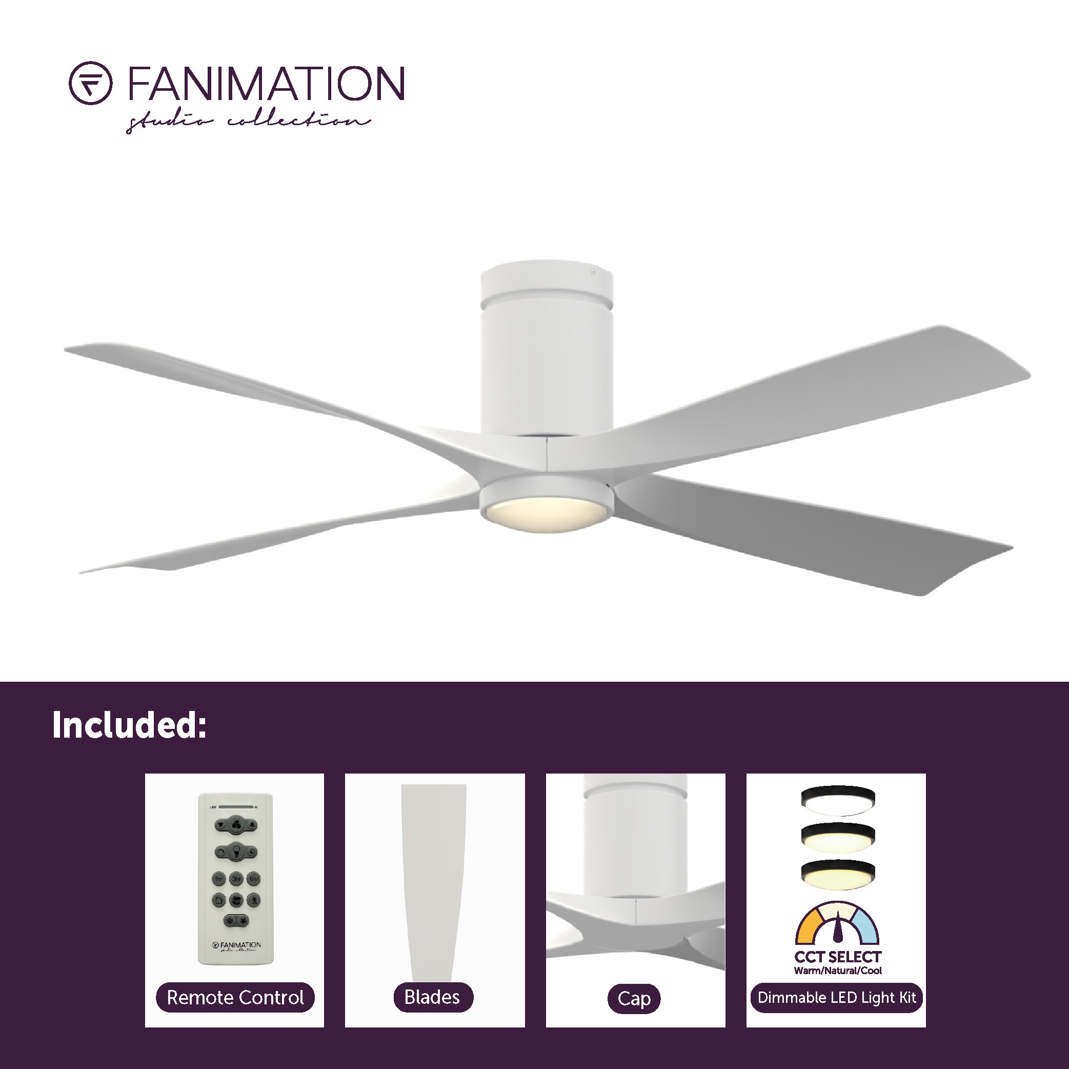 Fanimation Studio Collection LP6804LMW Ceiling-Fans - View #7