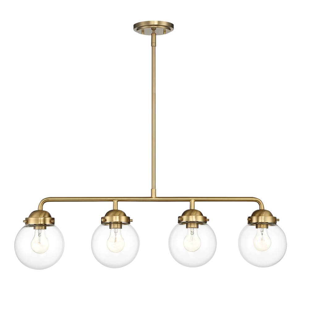 Designers Fountain Knoll 4-Light Brushed Gold Modern/Contemporary Clear ...