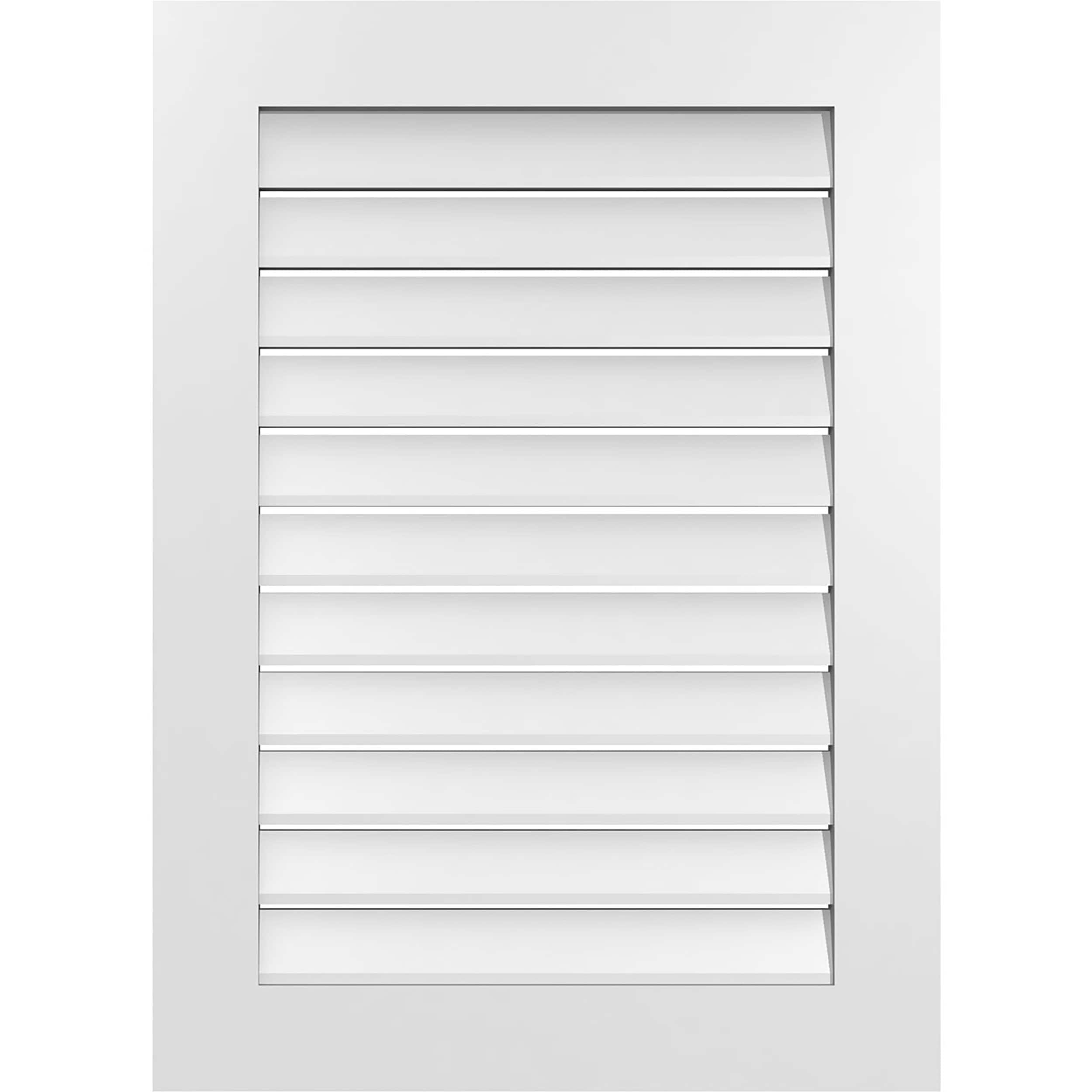 Ekena Millwork GVPVE26X3601SF 26-Inches x 36-Inches Off-white Rectangle PVC Gable Louver Vent