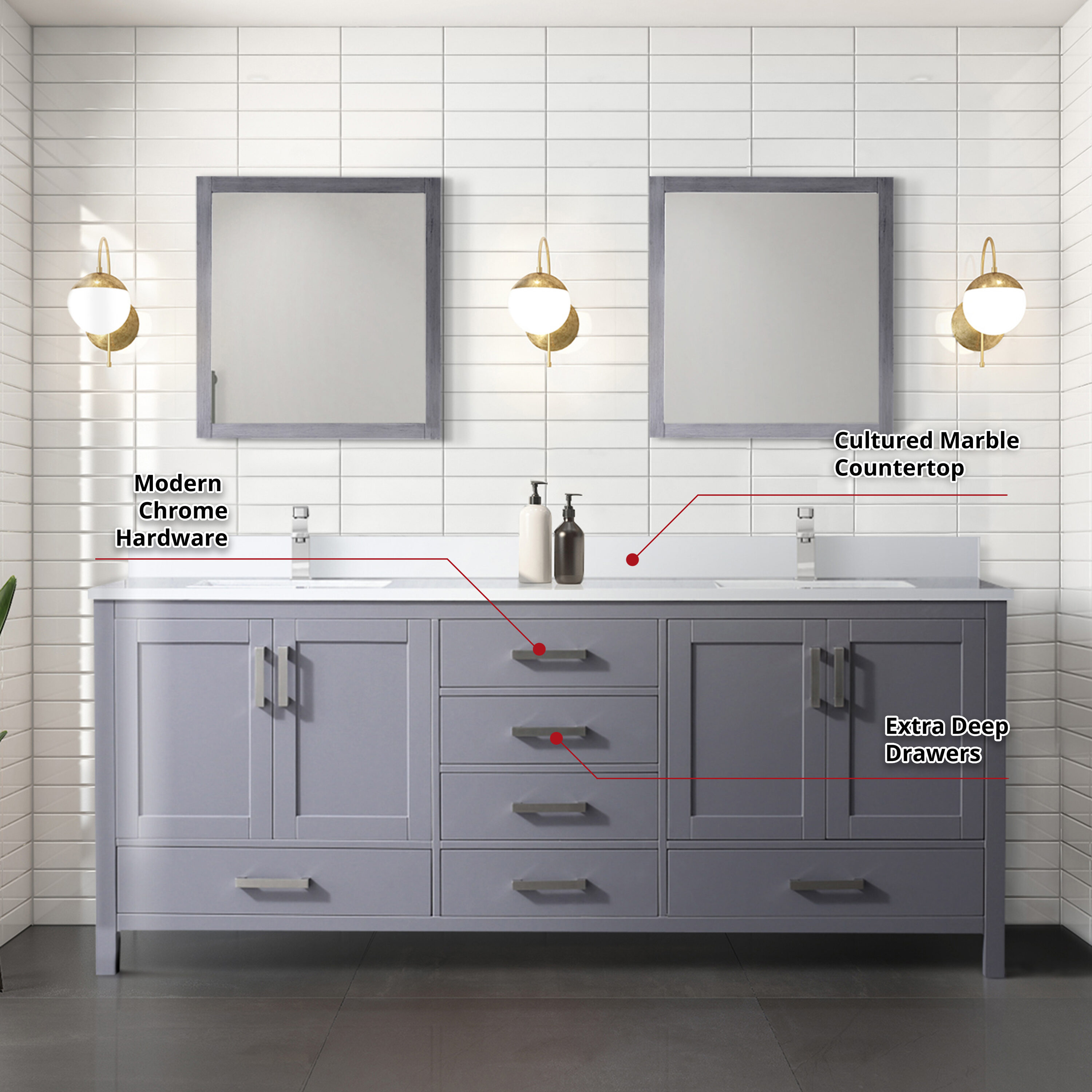 Lexora LVJ80DB310 Bath-Vanity-Combo - View #7