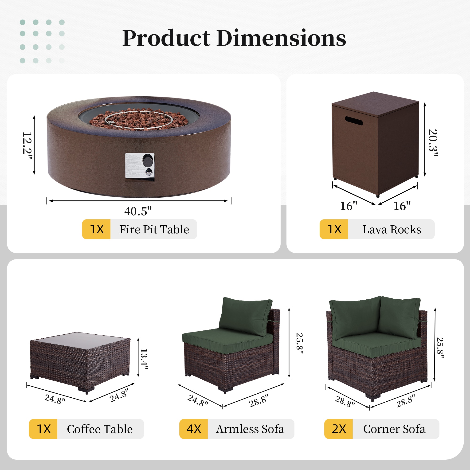 UPHA PL-2CZ-42TPBR-Z2 Patio-Conversation-Sets - View #10