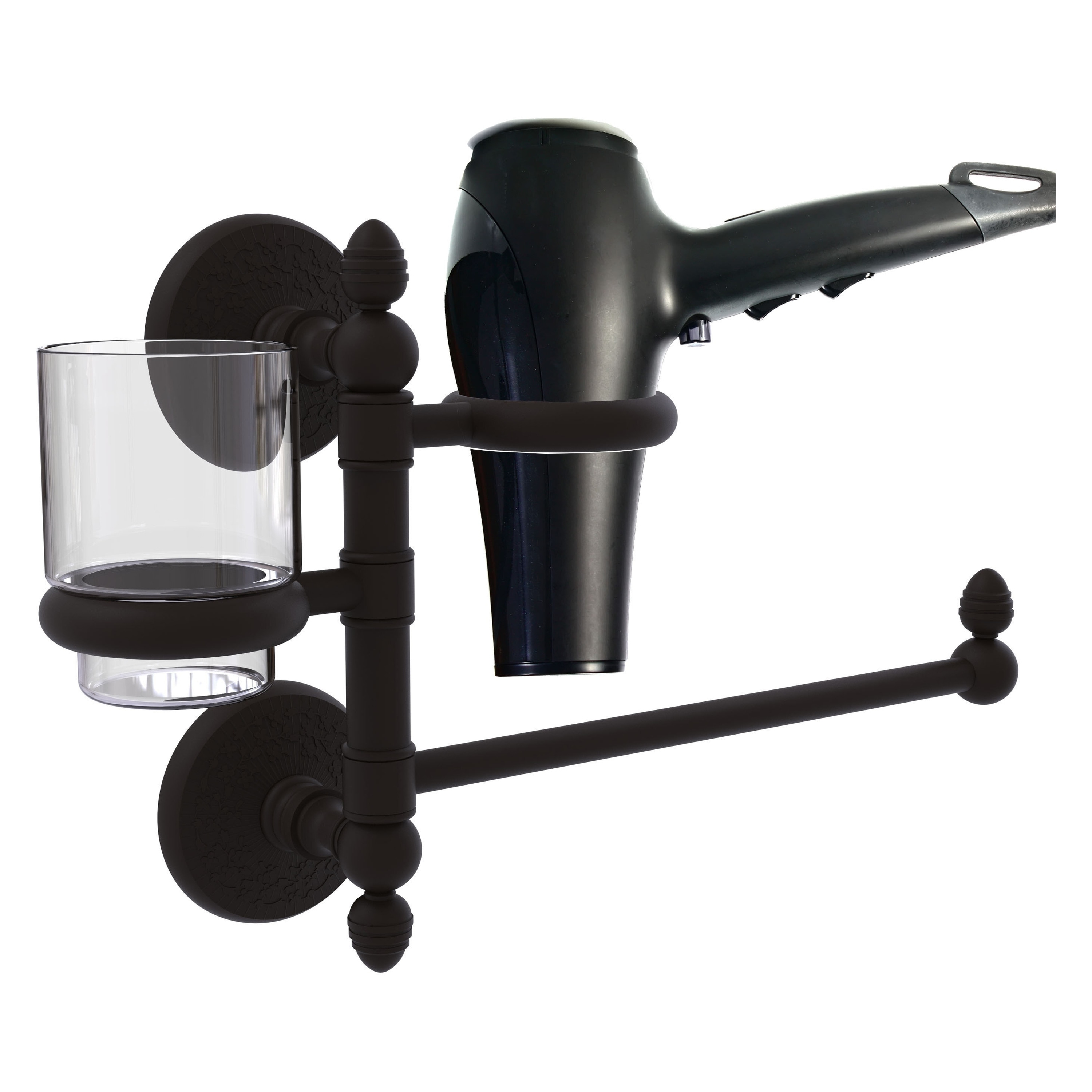 Allied Brass MC-GTBD-1-ORB 2 -Piece Monte Carlo Oil Rubbed Bronze Decorative Bathroom Hardware Set Towel Bar, Included