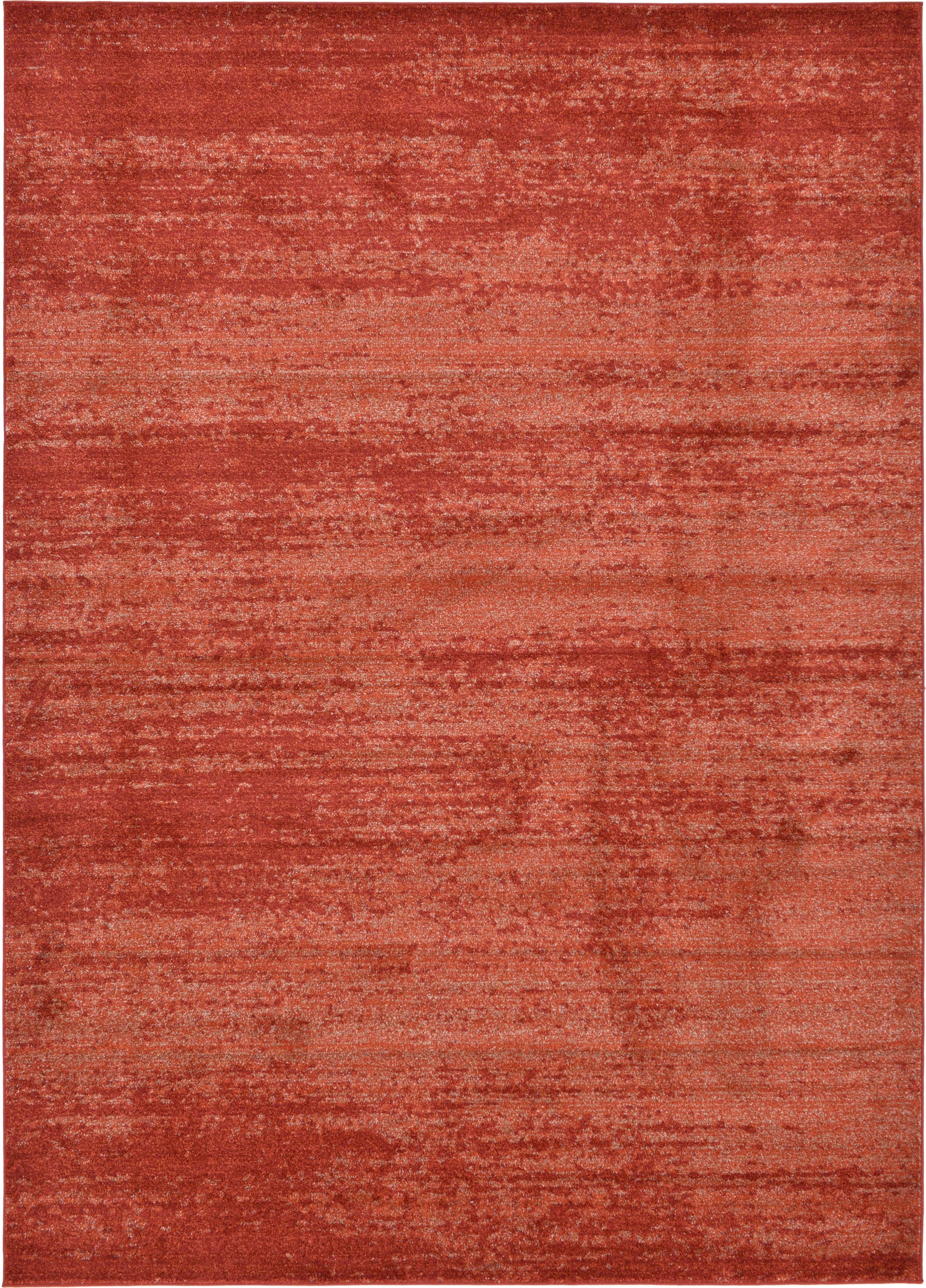 Unique Loom 3132351 Lucille Del Mar 8 x 11 (ft) Loomed Polypropylene Terracotta/Red Rectangular Indoor Distressed/Overdyed Area rug