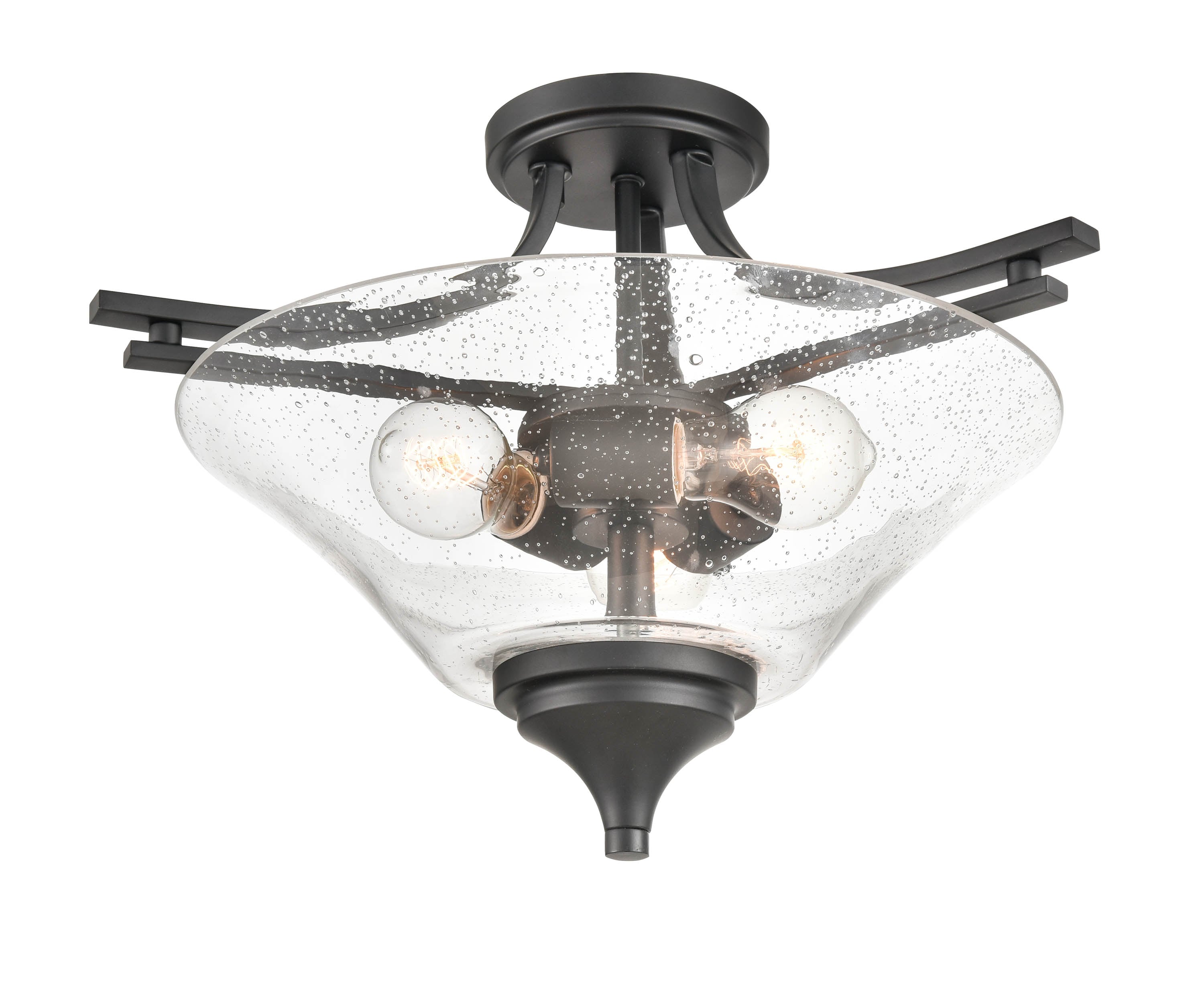 Millennium Lighting 1483-MB Flushmount 3 -Light 18-in Matte Black Semi Flush Mount Light