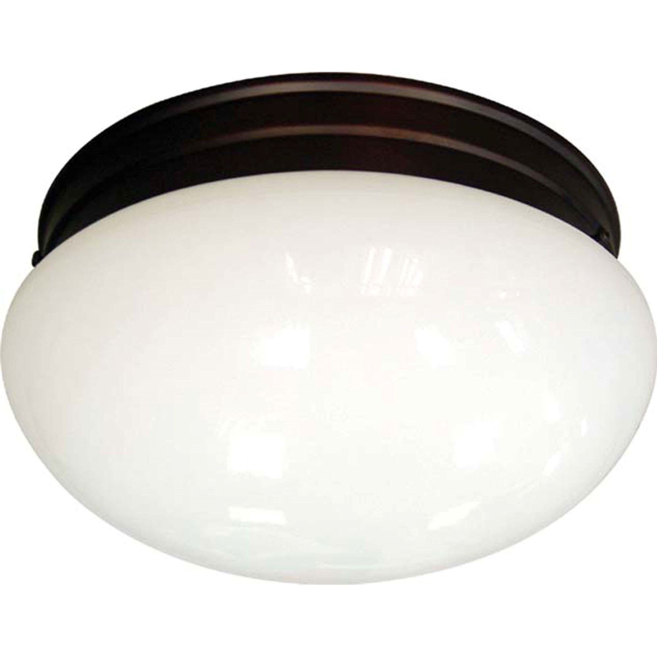 Antique Bronze and Opalescent Glass Flush Mount Light